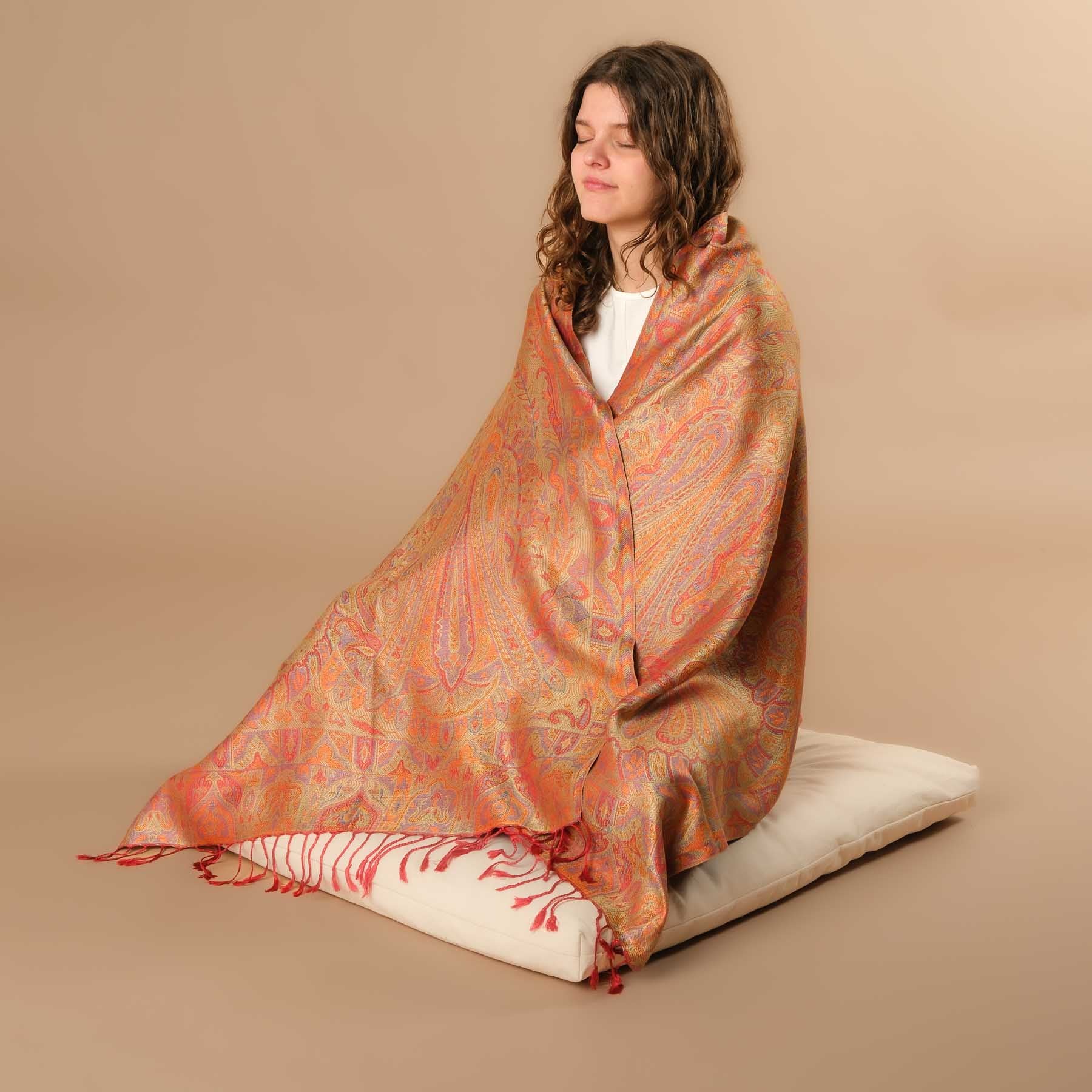 Scialle da meditazione in seta Abendrot