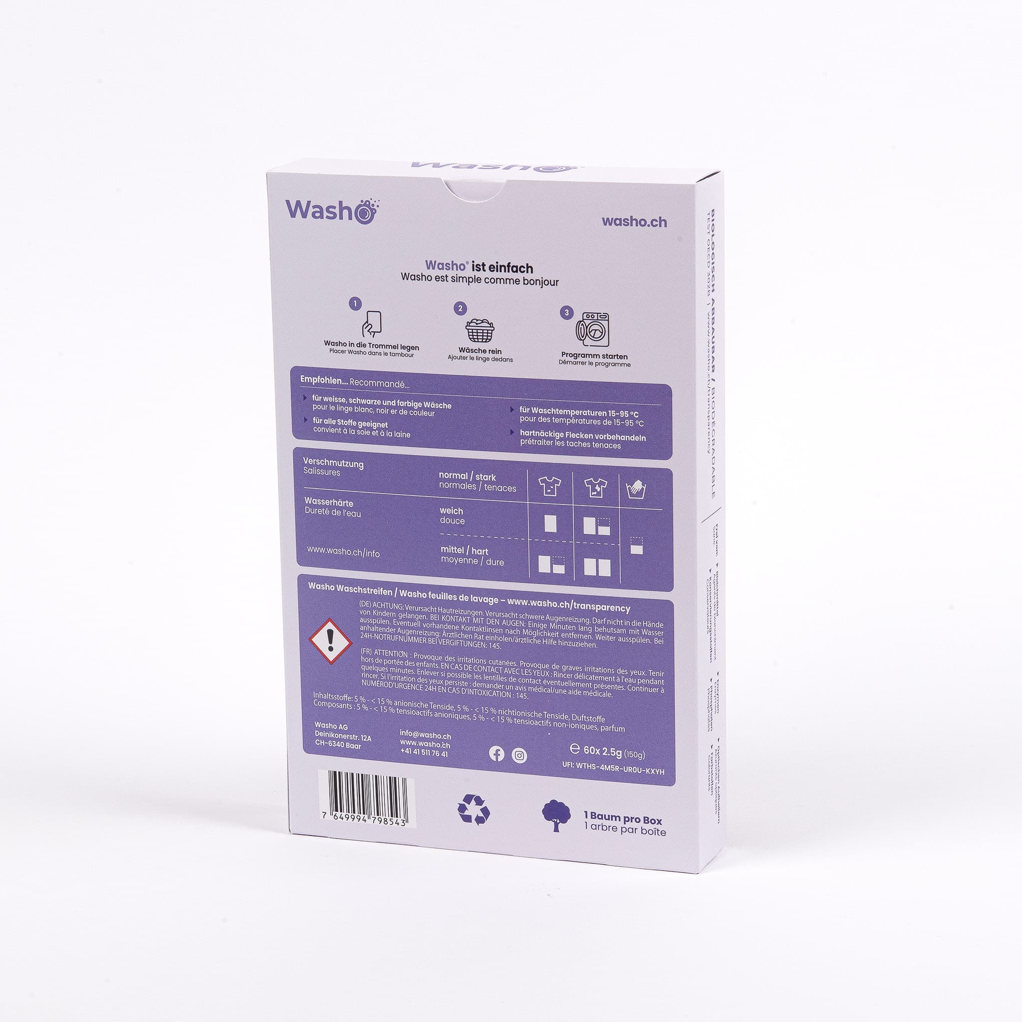 Strisce lavanti ecologiche Washo alla lavanda, singole