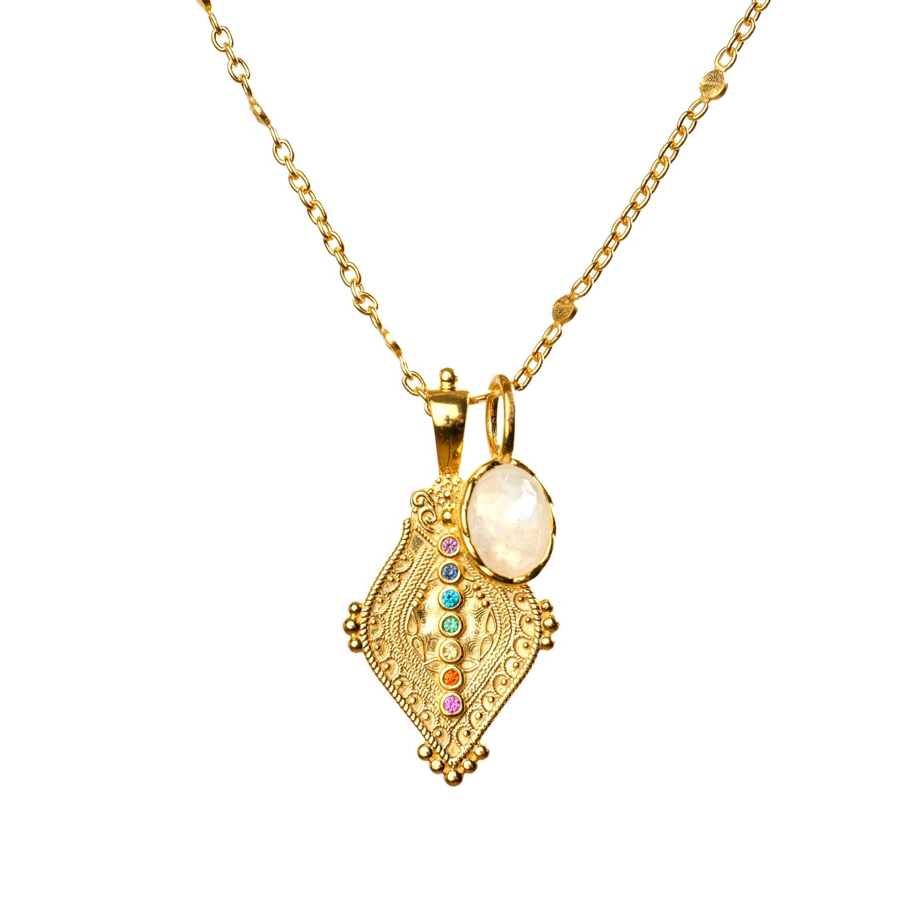Collana con pietra di luna in oro