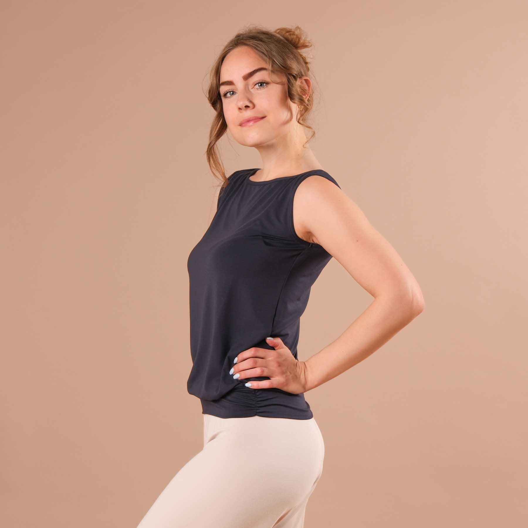 Canotta Yoga Bateau - Made in Switzerland sostenibile navy