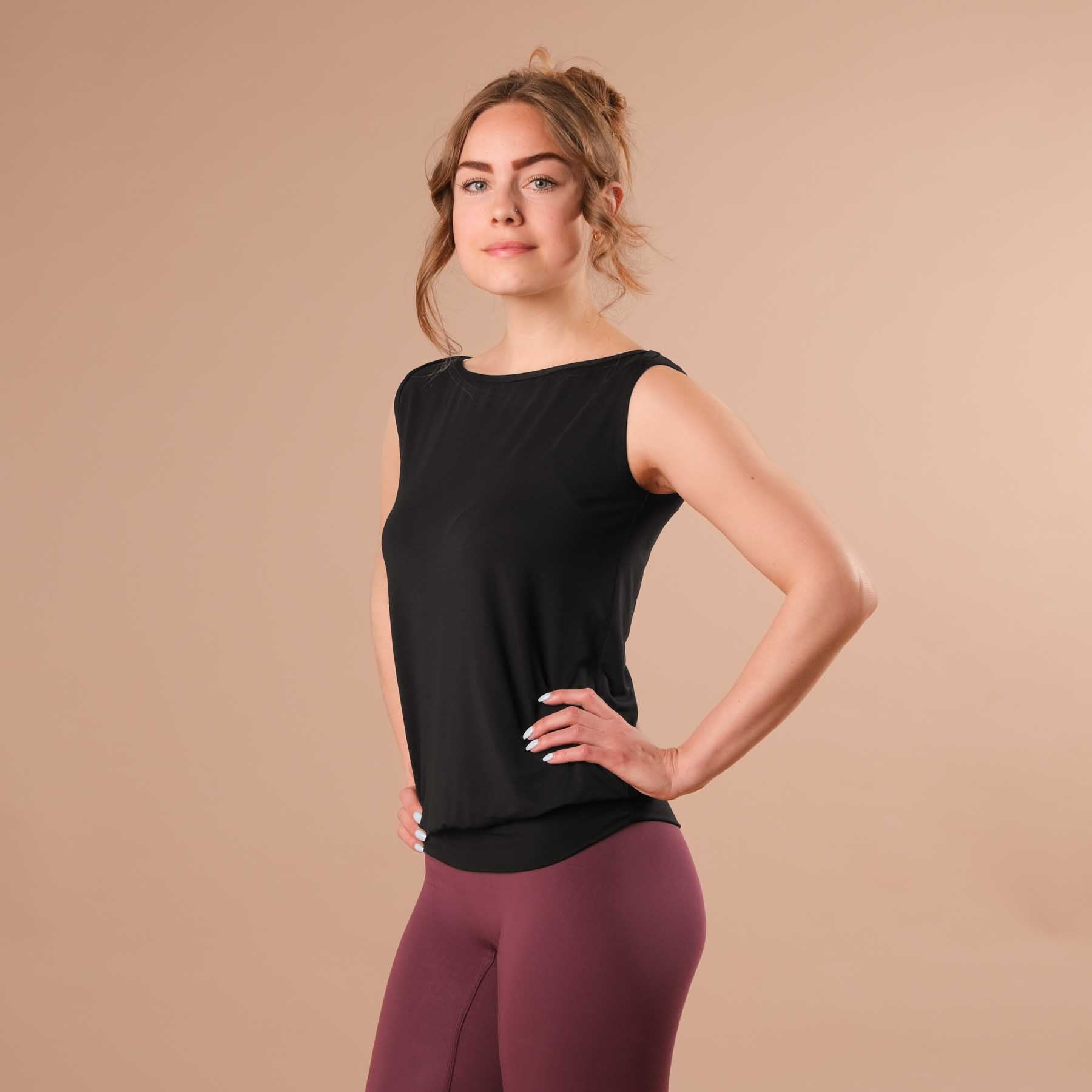Canotta Yoga Bateau - Sustainably made in Switzerland nero