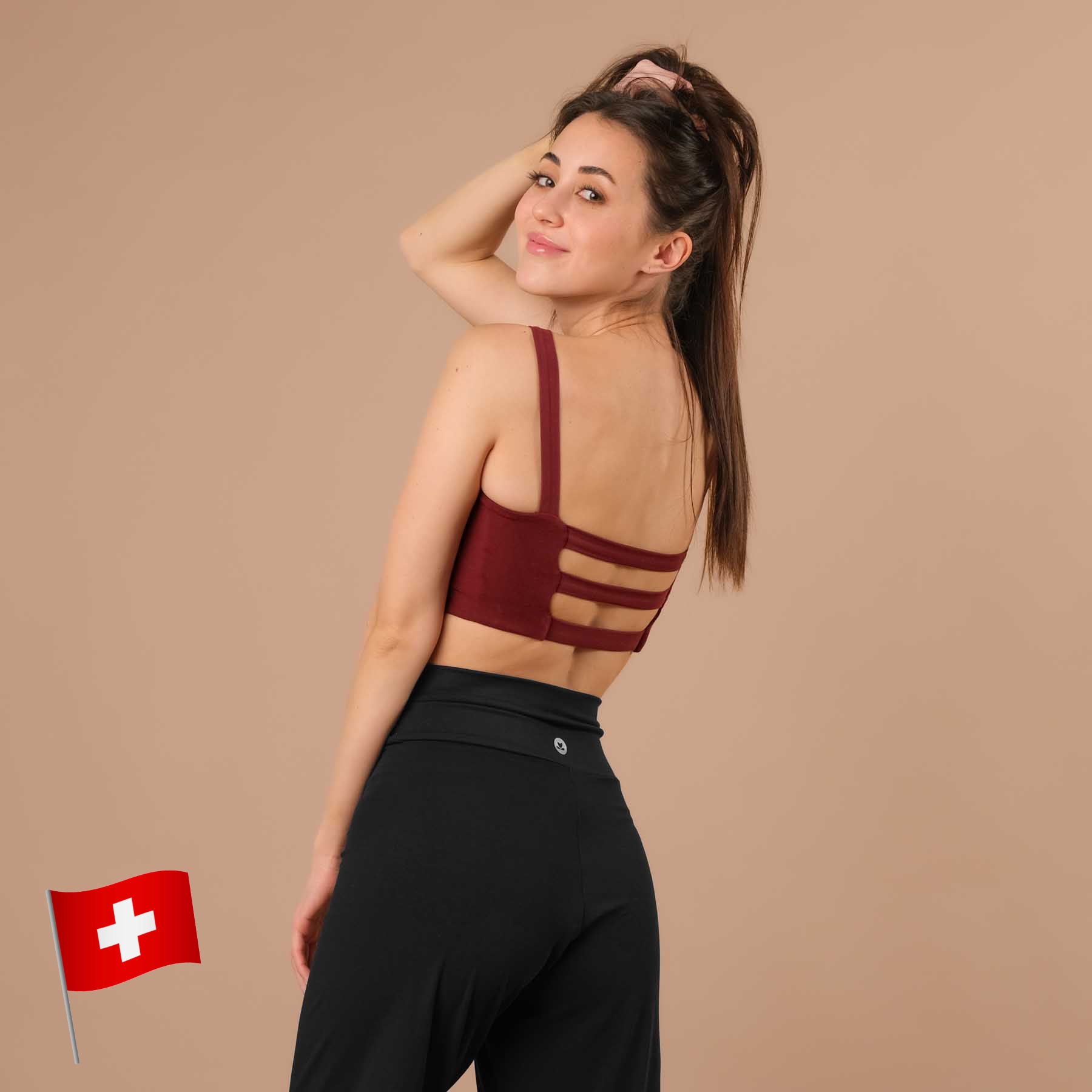 Reggiseno Yoga Stripes Comfy bordeaux