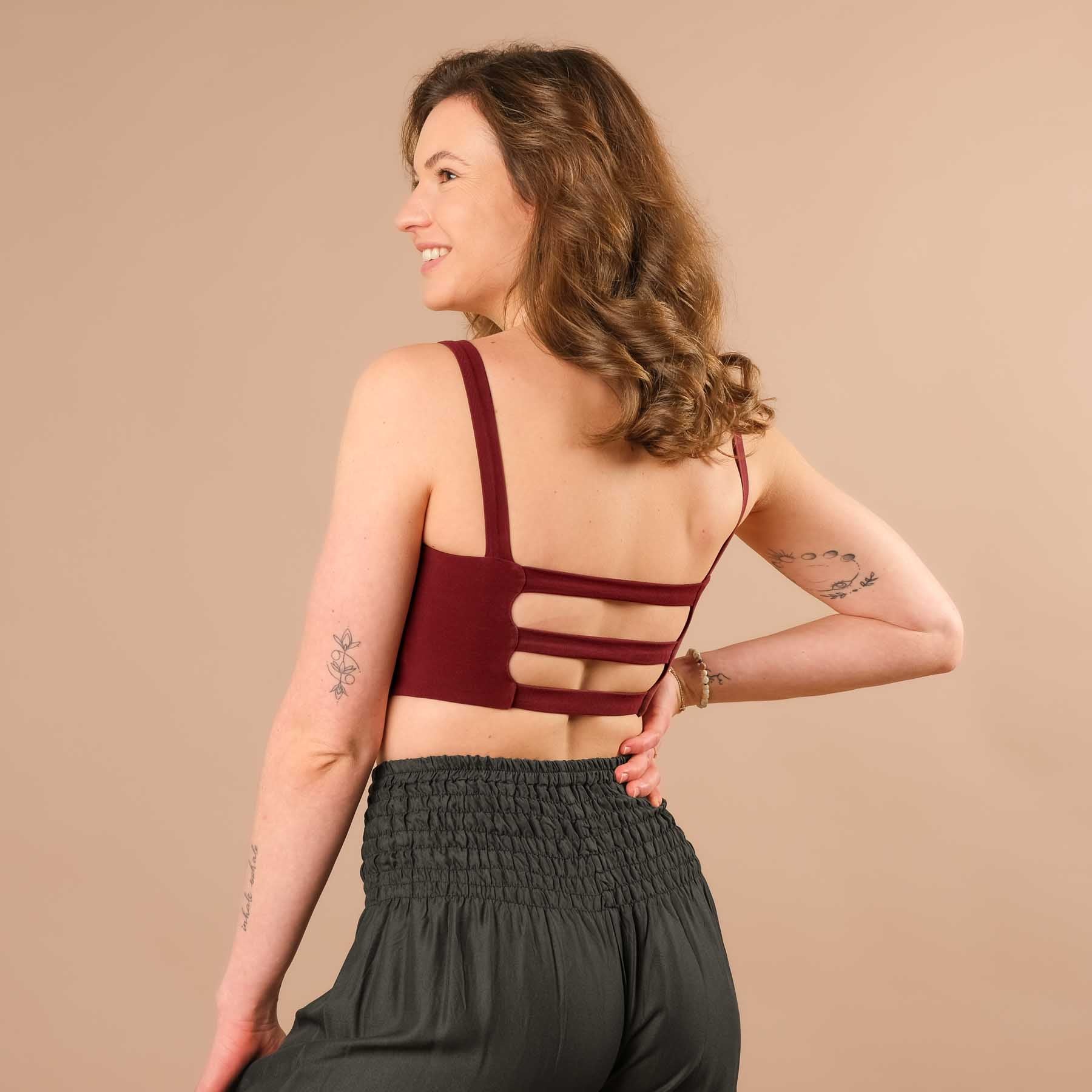 Reggiseno Yoga Stripes Comfy bordeaux