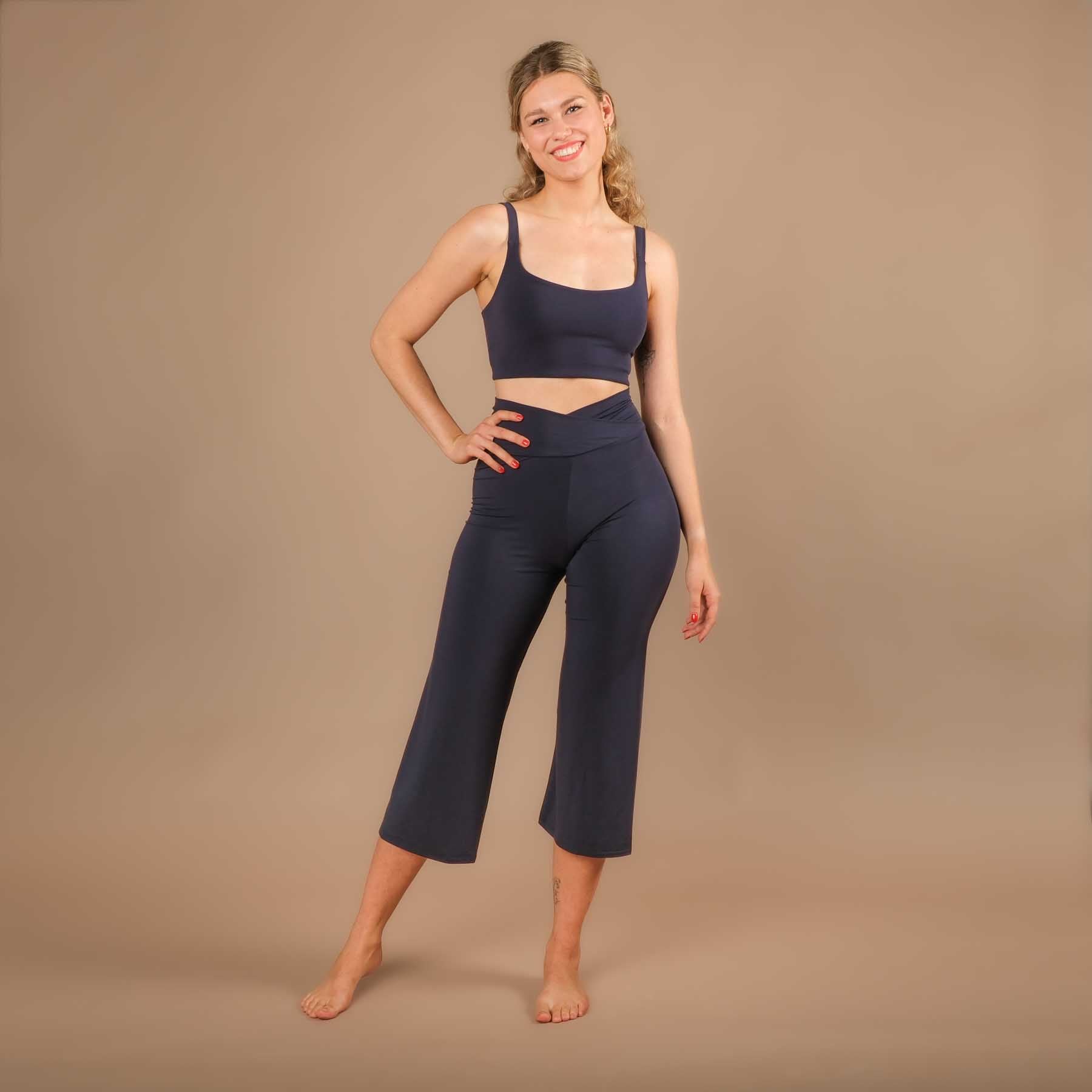 Reggiseno yoga a righe Comfy navy