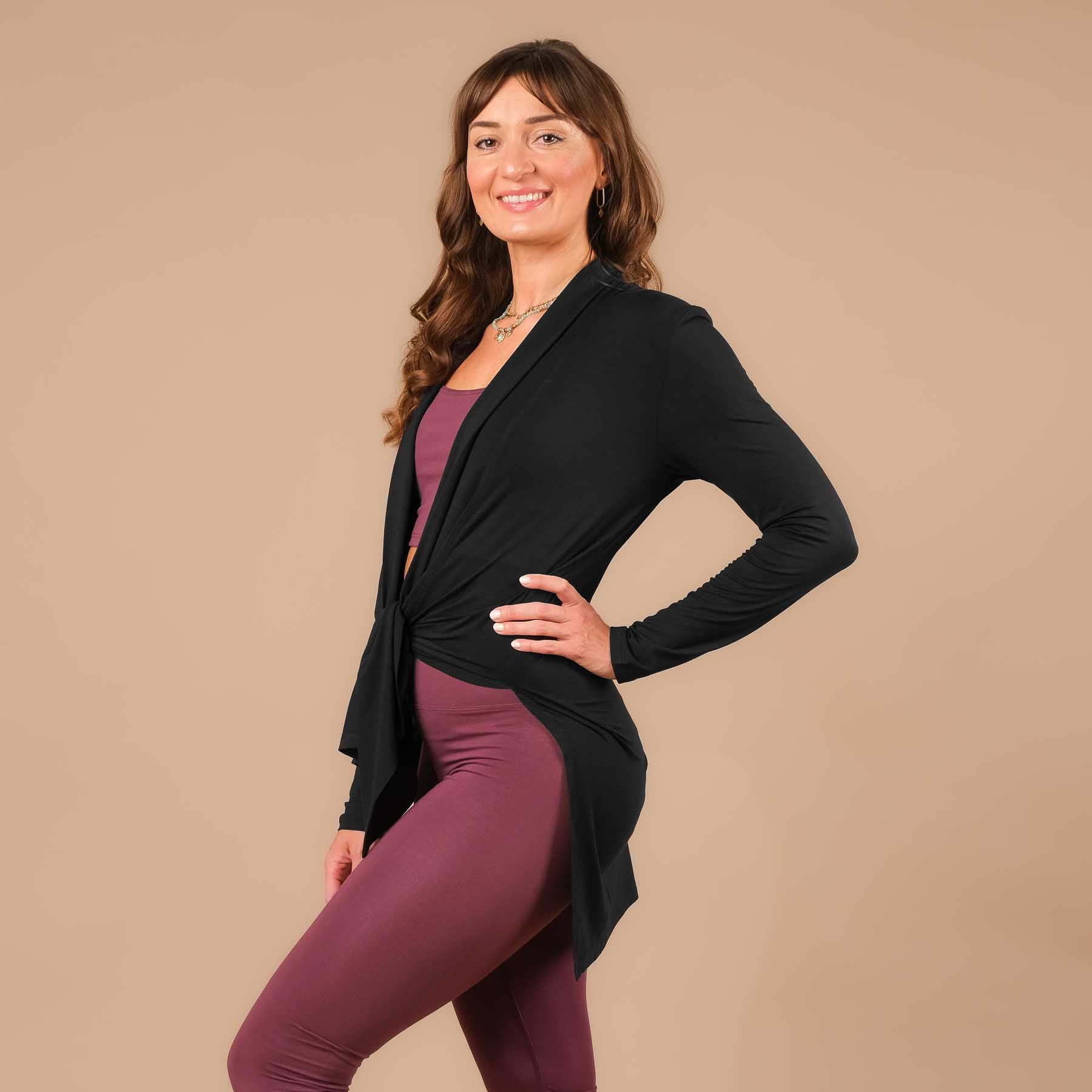 Comodo cardigan da yoga made in Switzerland nero