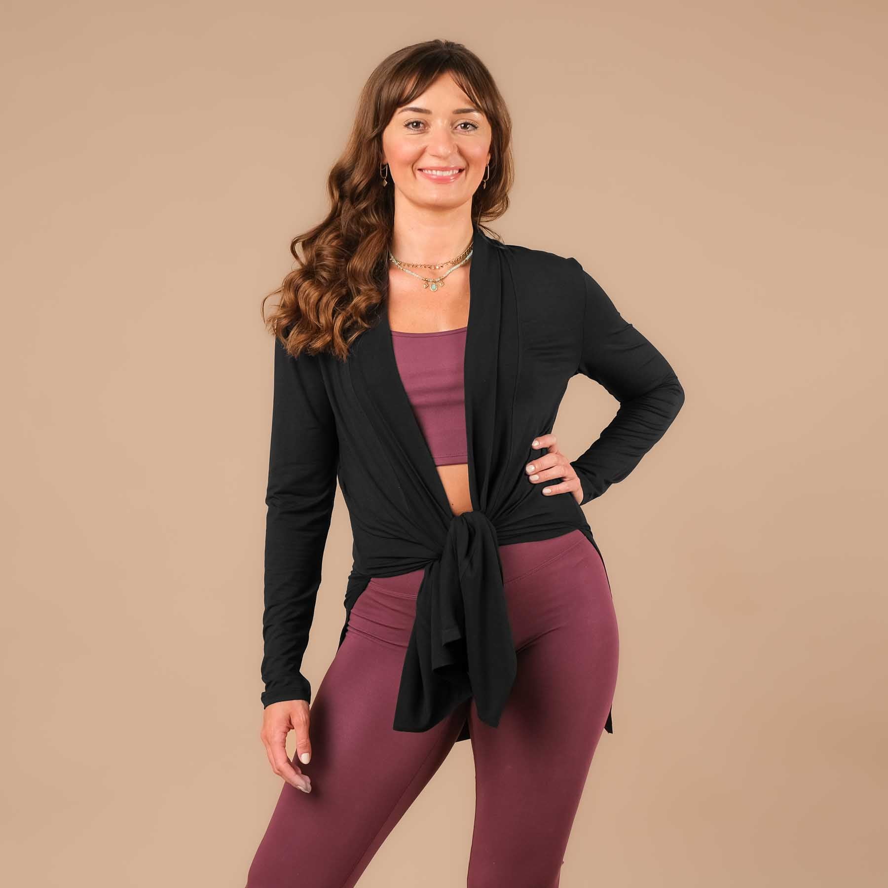 Comodo cardigan da yoga made in Switzerland nero
