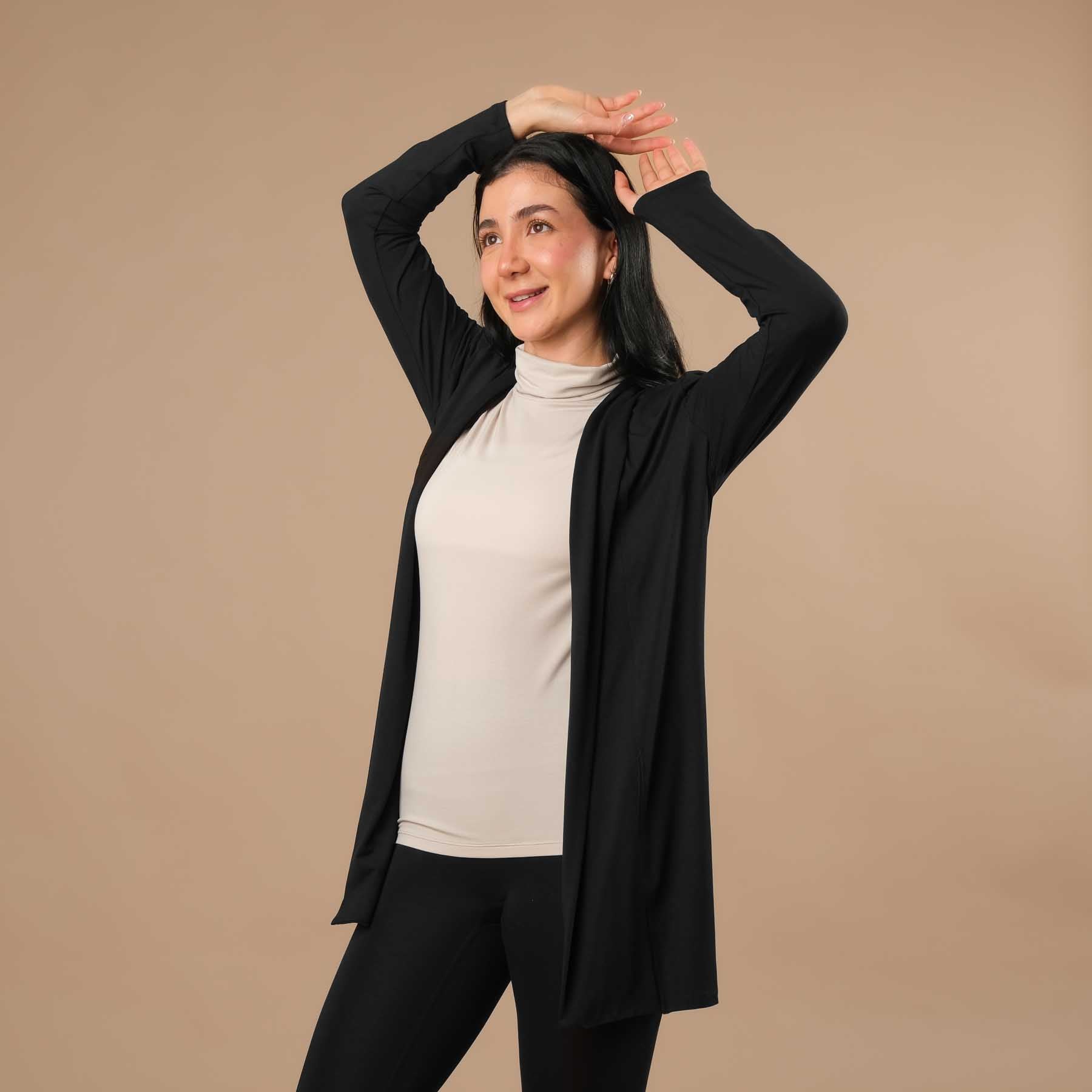 Camicia yoga collo alto manica corta sabbia