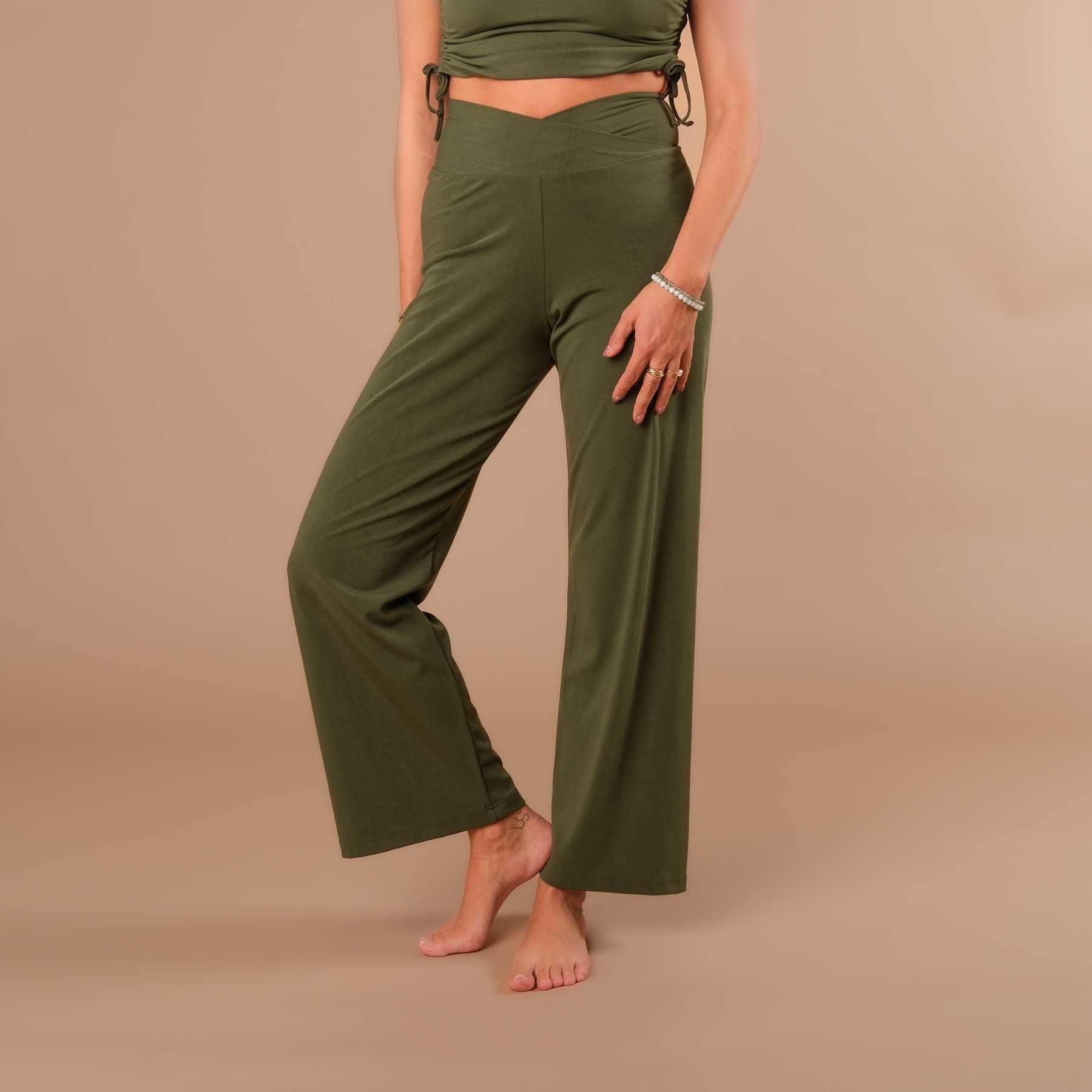 Culotte yoga Comfy lunga oliva