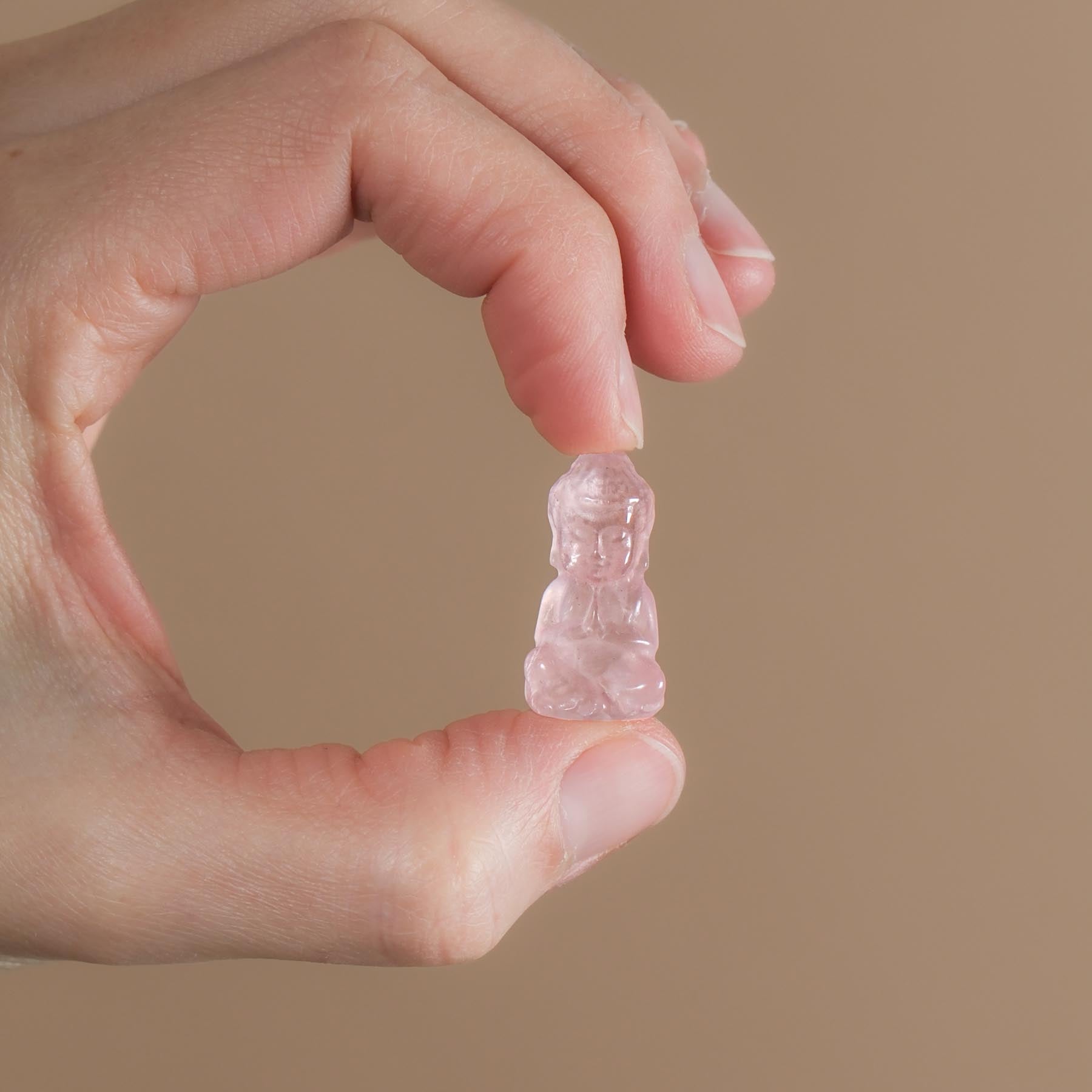 Gemma Buddha portafortuna quarzo rosa