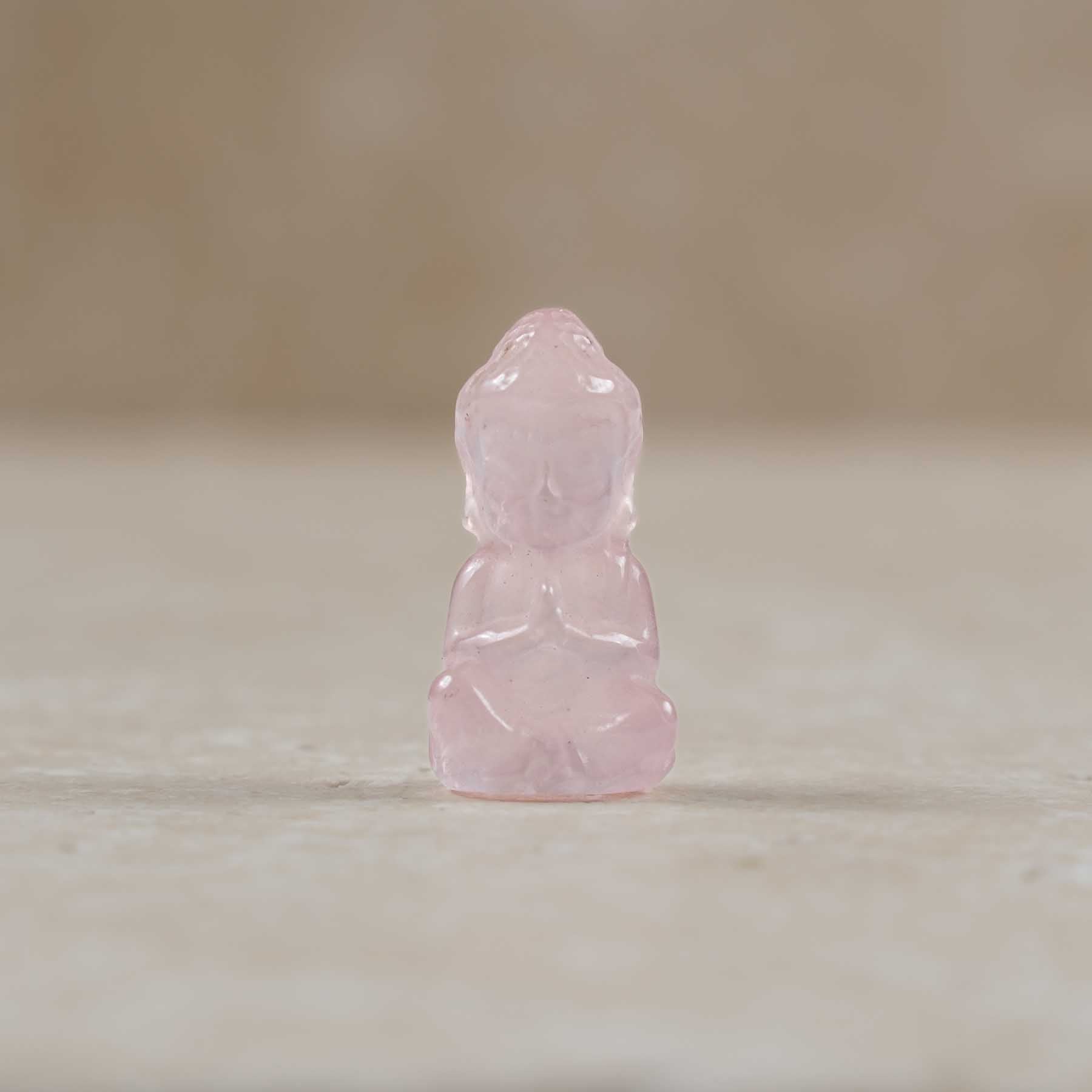 Gemma Buddha portafortuna quarzo rosa