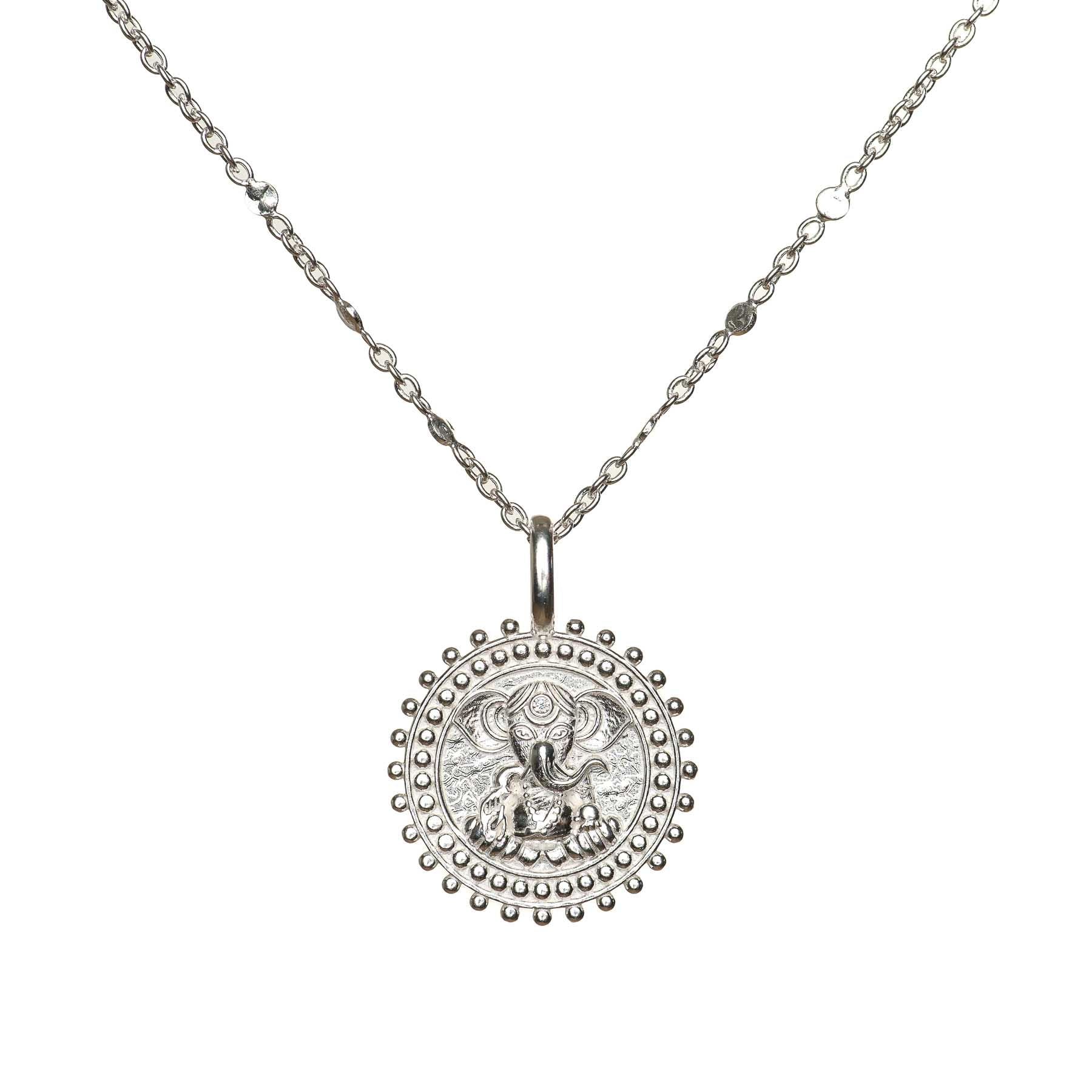 Collana Ganesh con zirconi in argento