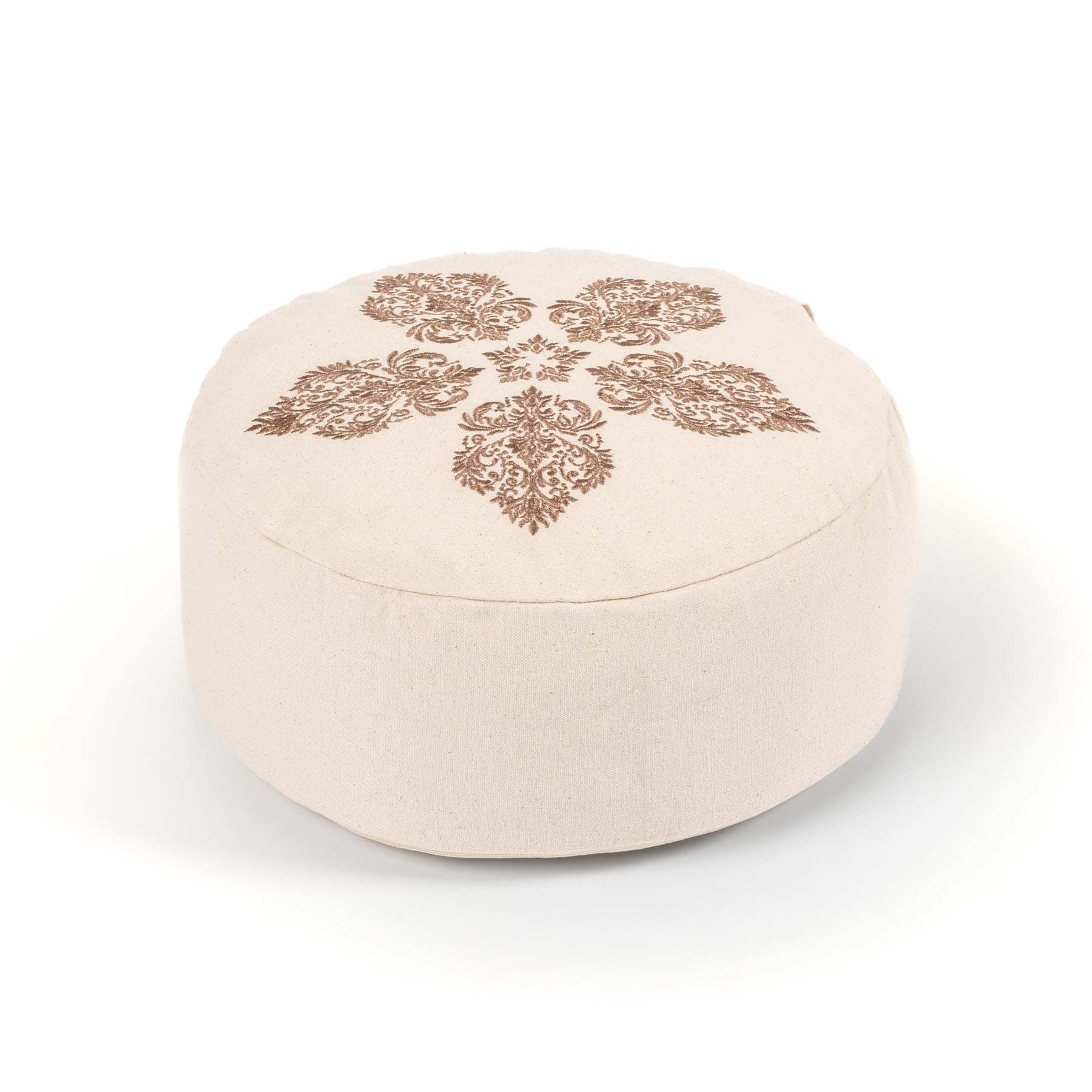 Cuscino da meditazione rotondo Fleur-de-Lys marrone