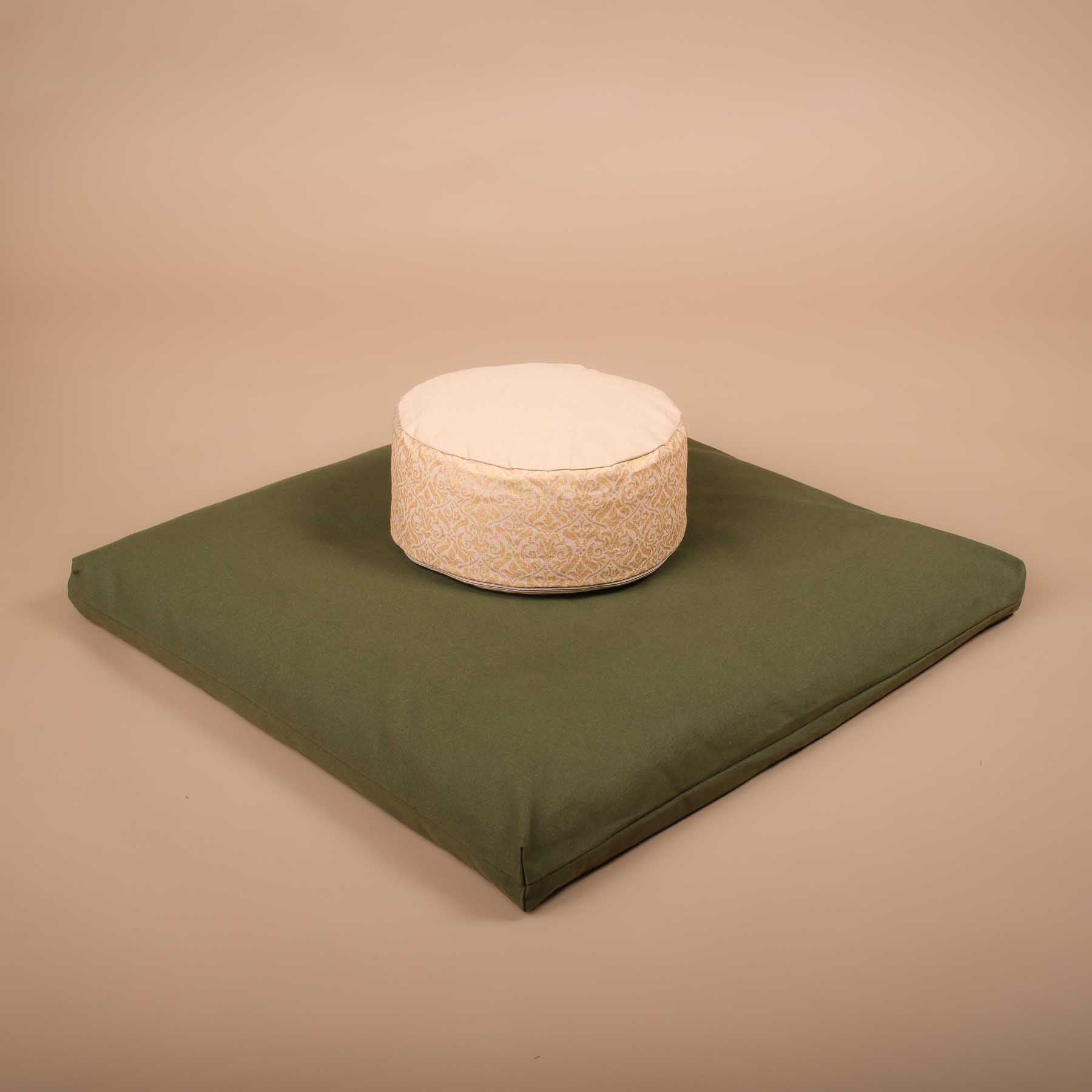 Tappetino da meditazione Zabuton tappetino da meditazione in cotone verde oliva