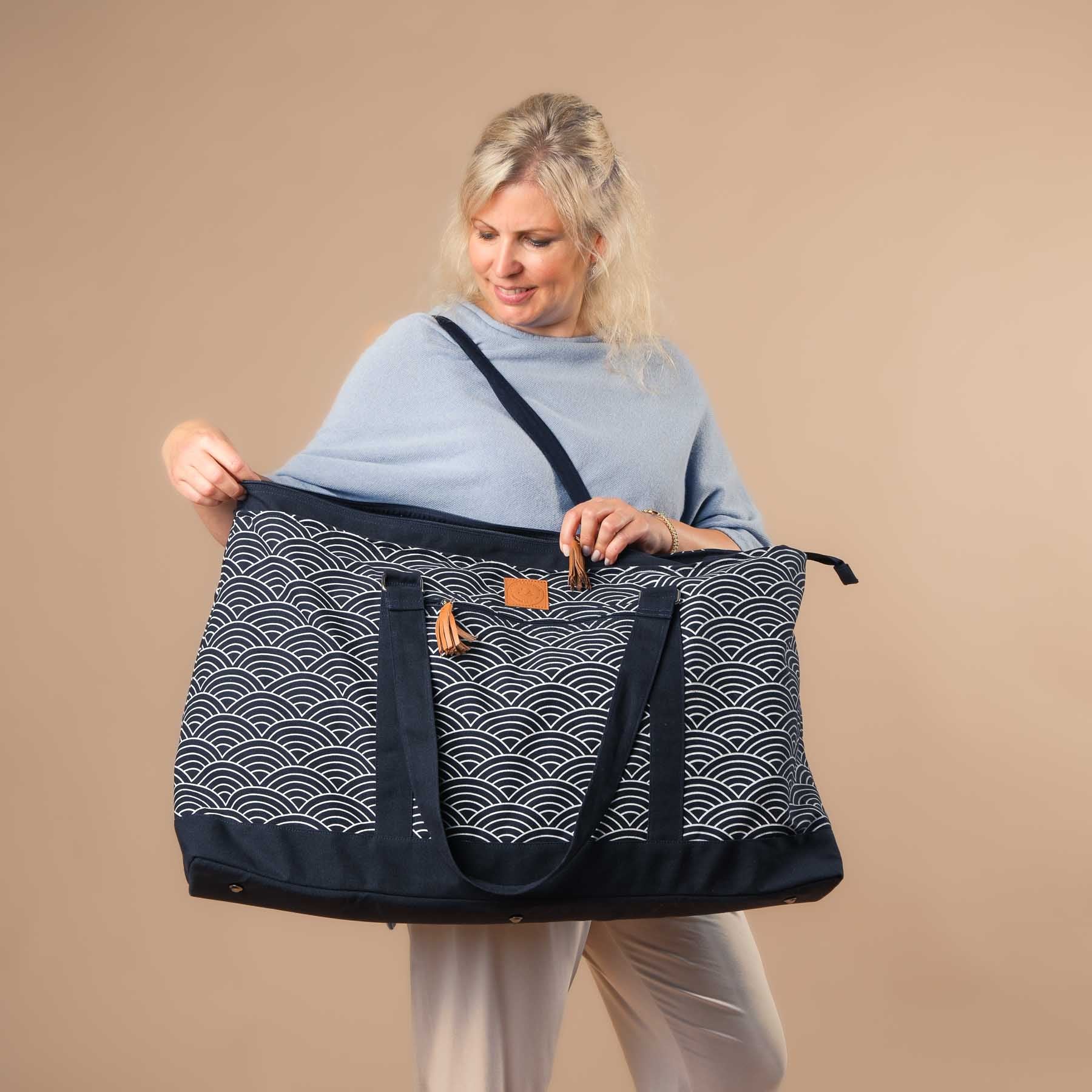 Borsa da yoga grande - Borsa da viaggio Waves navy