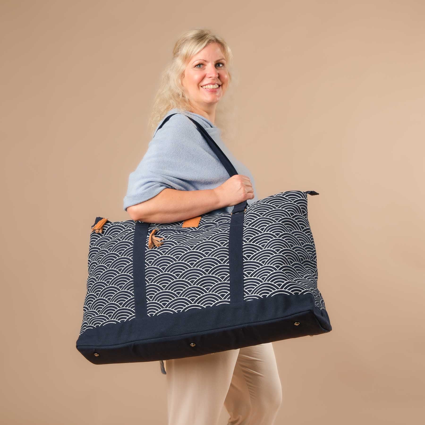 Borsa da yoga grande - Borsa da viaggio Waves navy