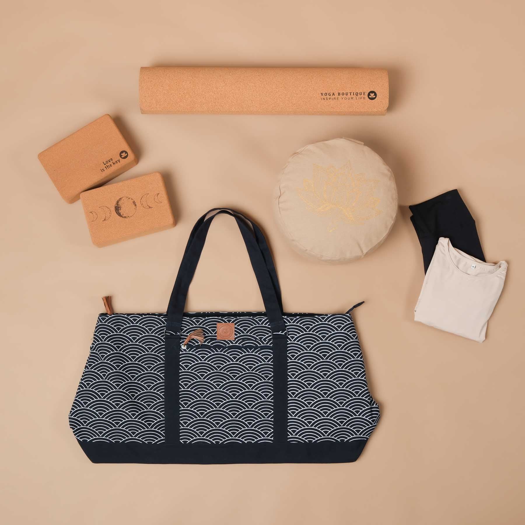 Borsa da yoga grande - Borsa da viaggio Waves navy