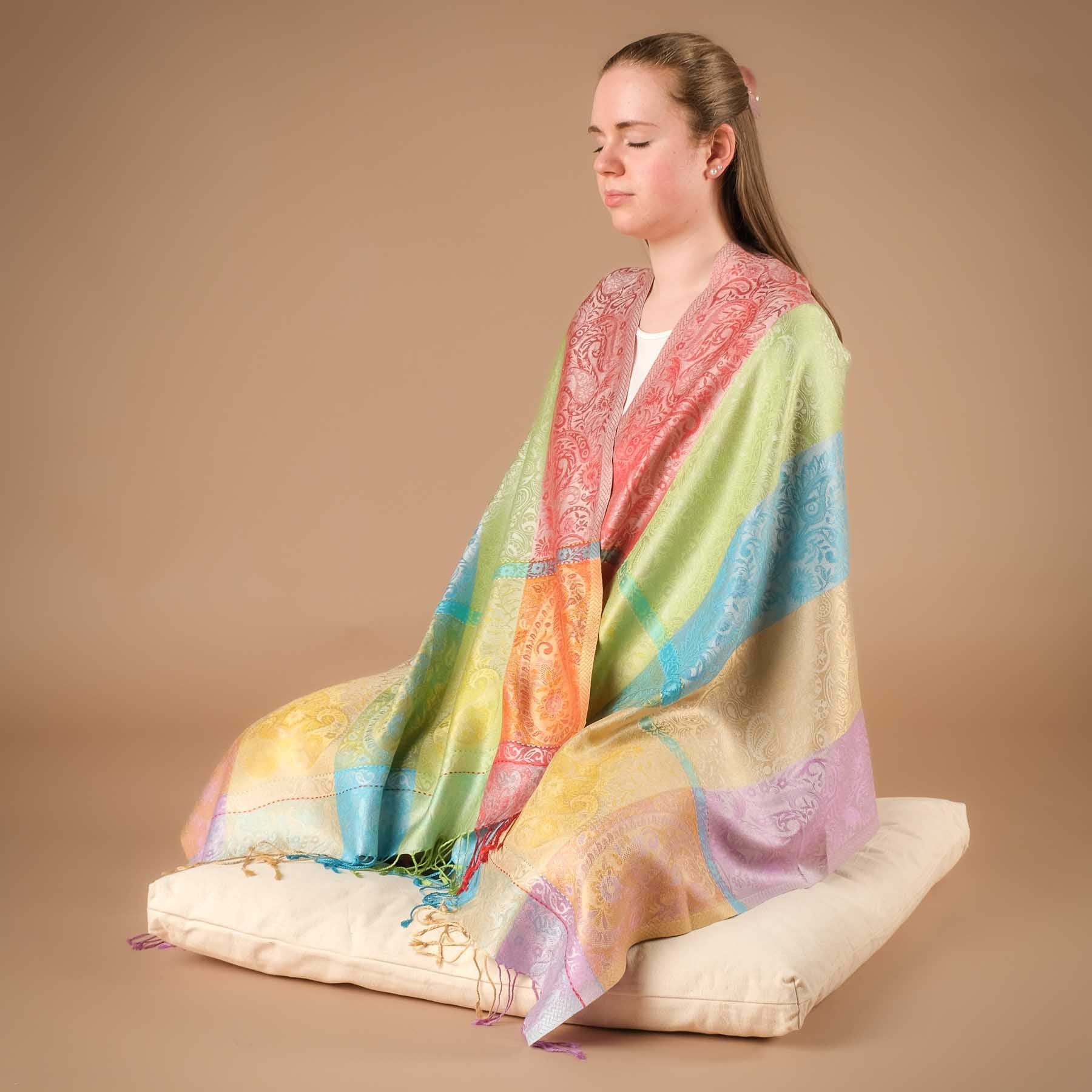 Scialle da meditazione in seta Bonheur