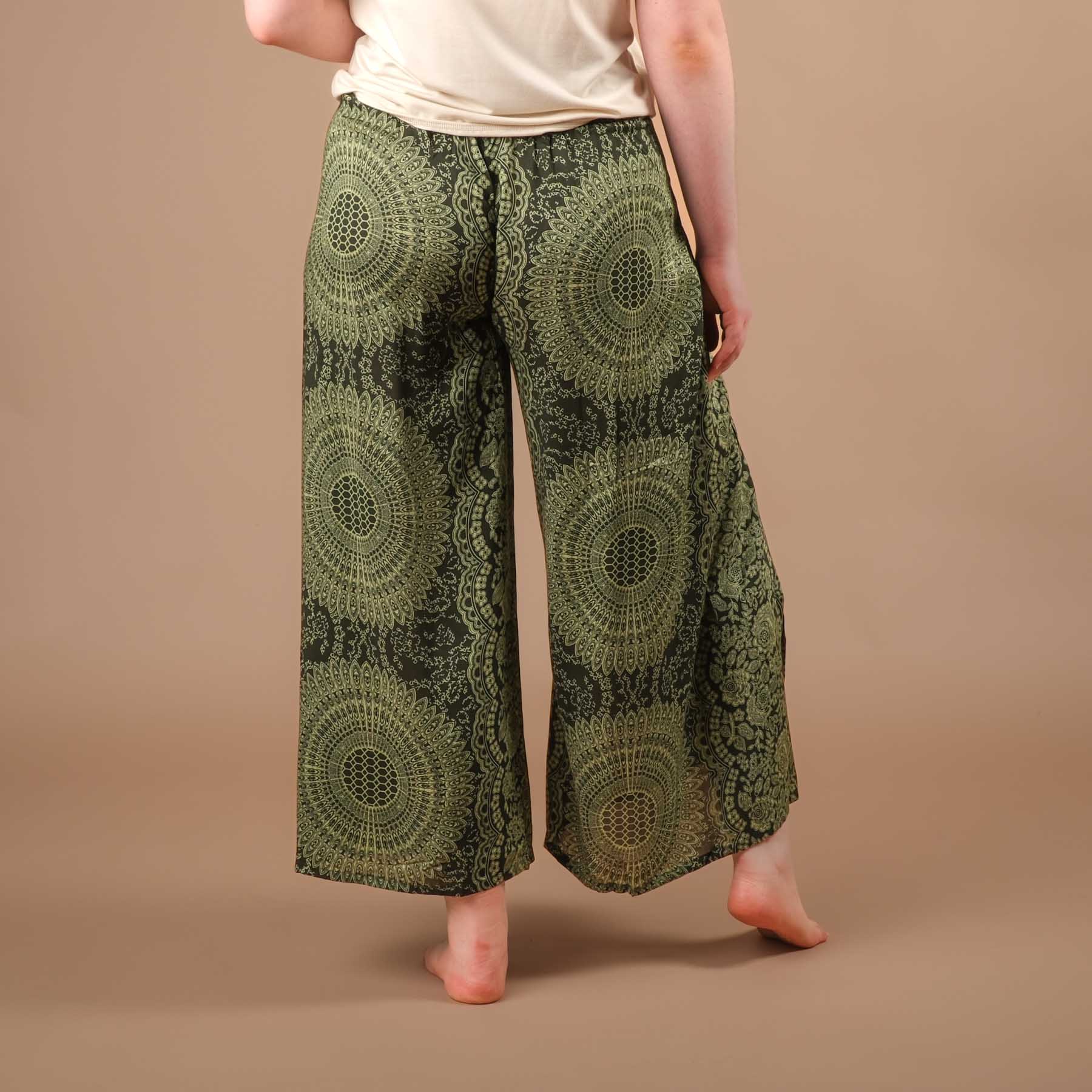 Pantaloni palazzo Marlene pantaloni Indian Summer oliva