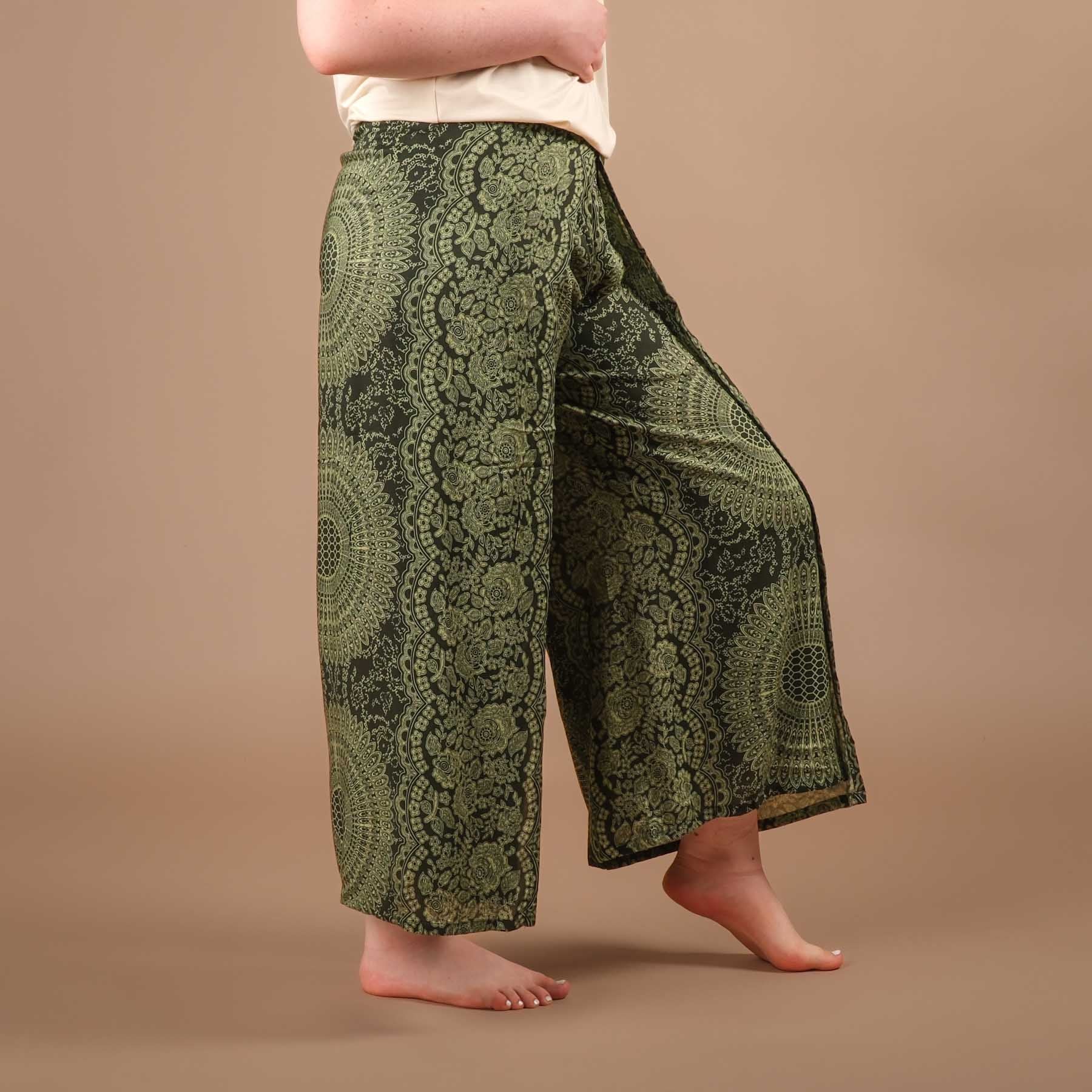 Pantaloni palazzo Marlene pantaloni Indian Summer oliva