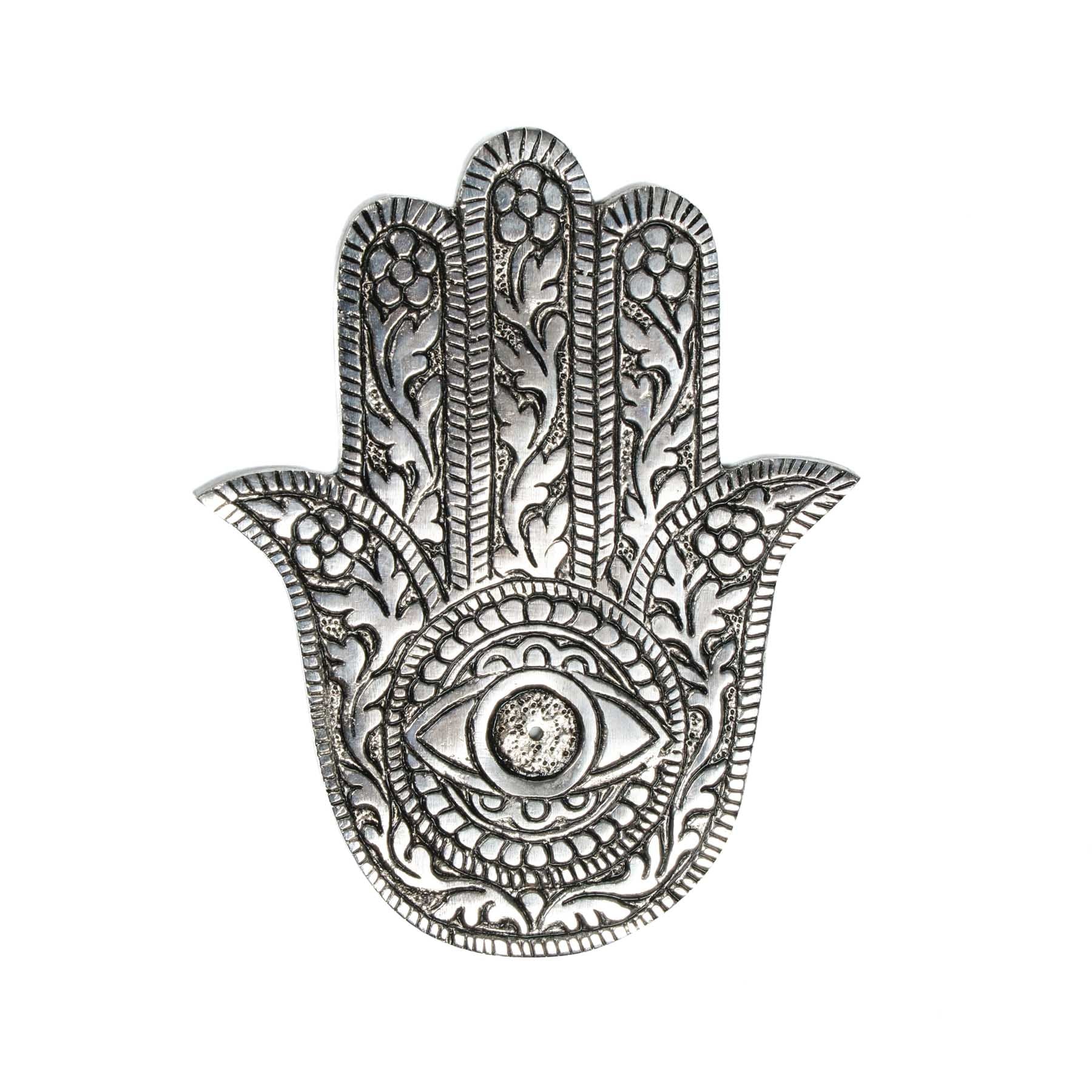 Portaincenso in alluminio Hamsa Hand