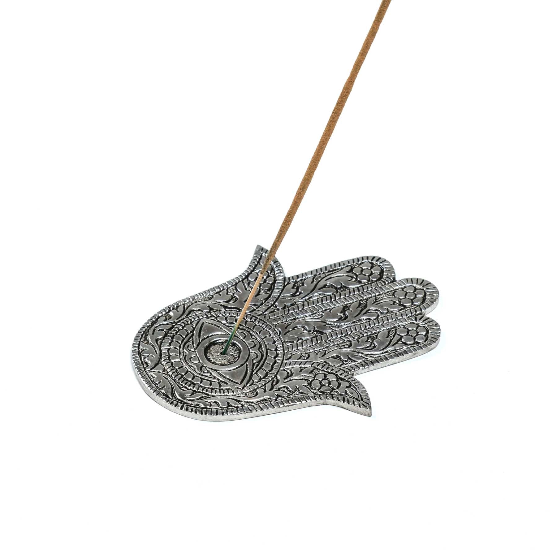 Portaincenso in alluminio Hamsa Hand
