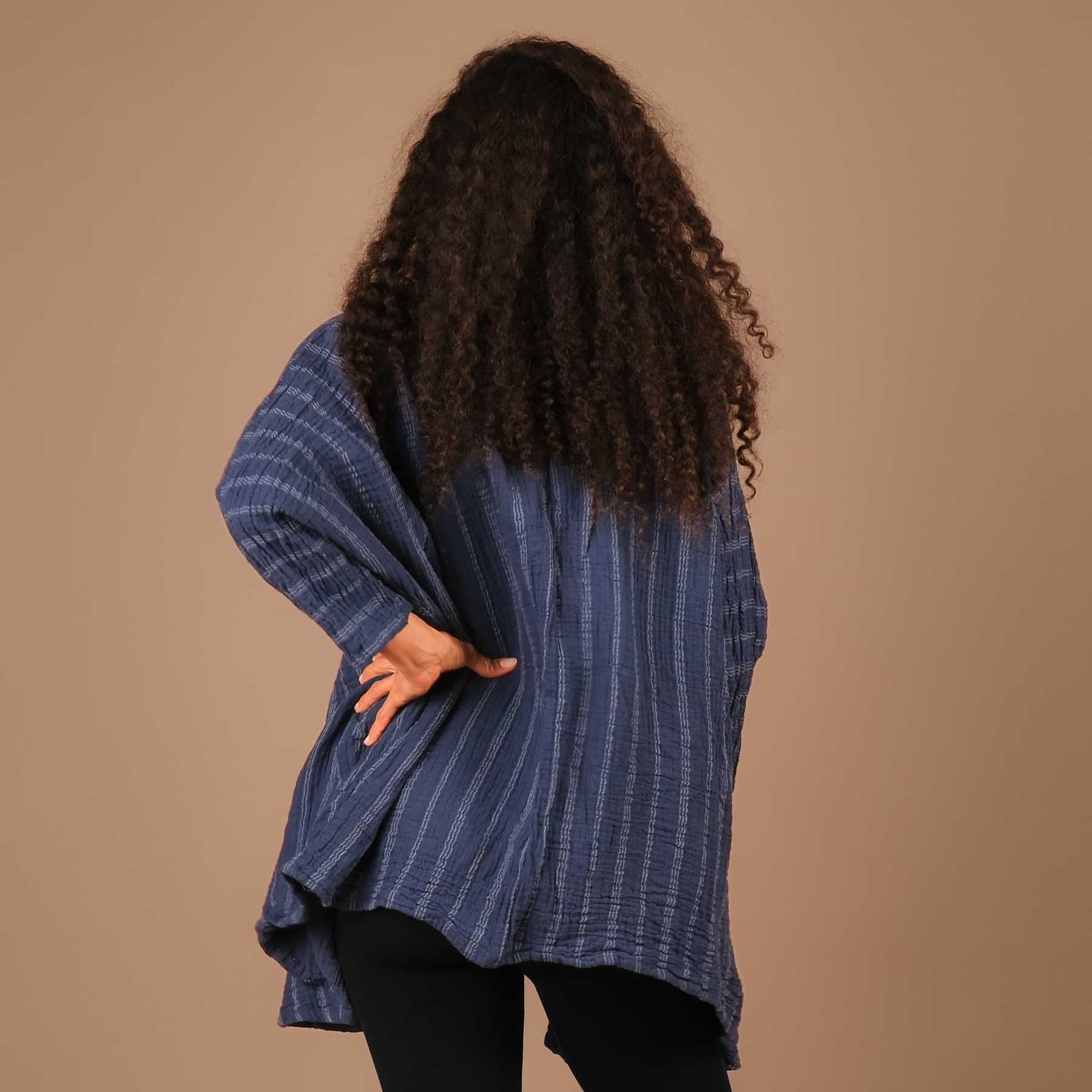 Cardigan estivo in cotone navy