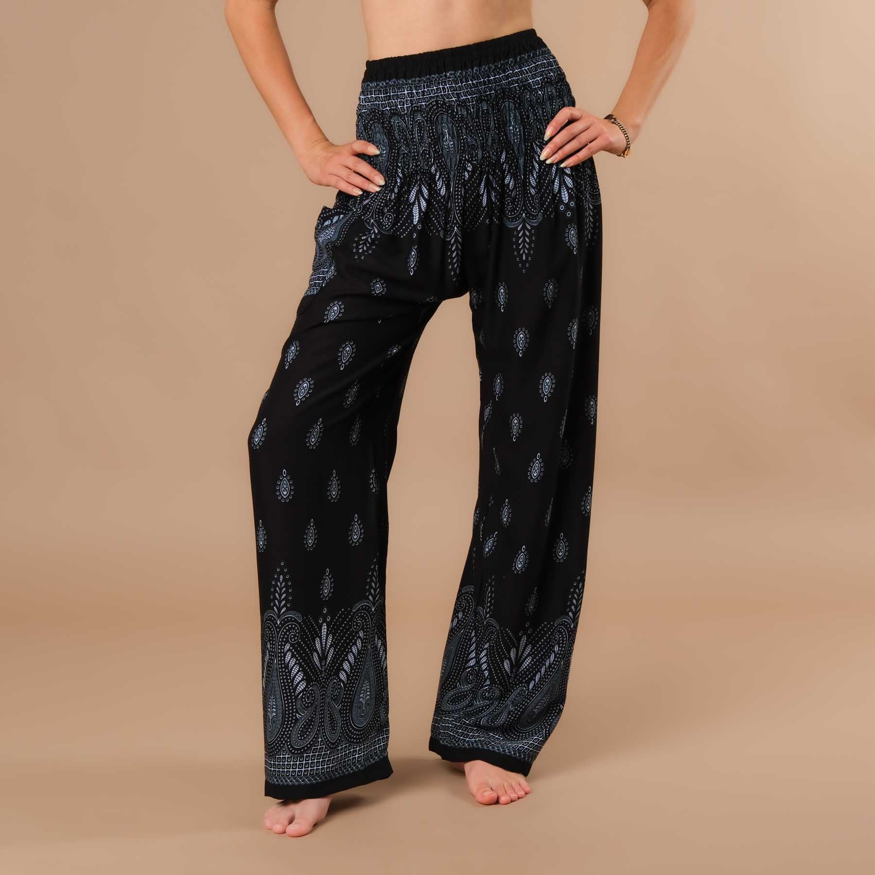 Pantaloni estivi Palazzo Bliss nero