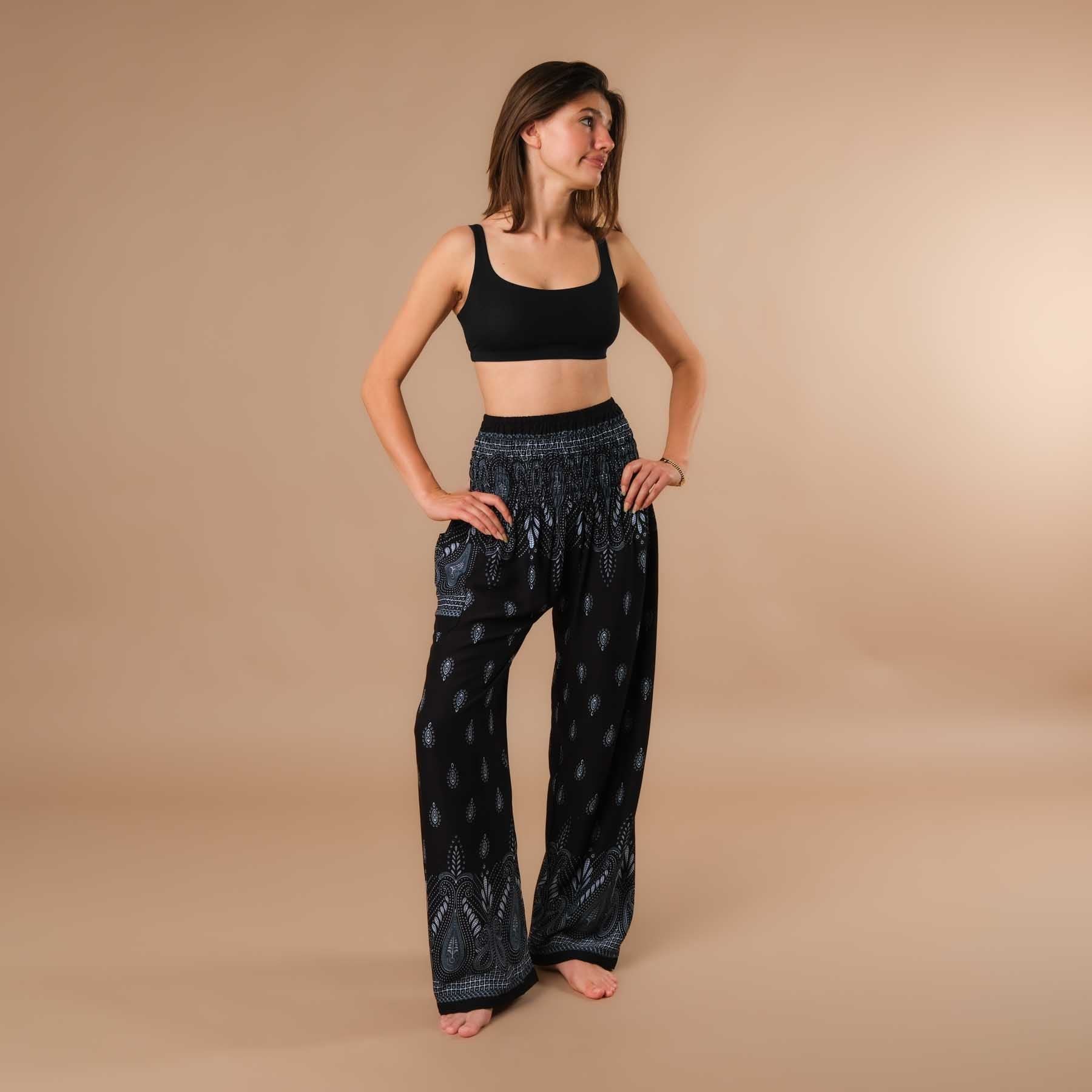 Pantaloni estivi Palazzo Bliss nero