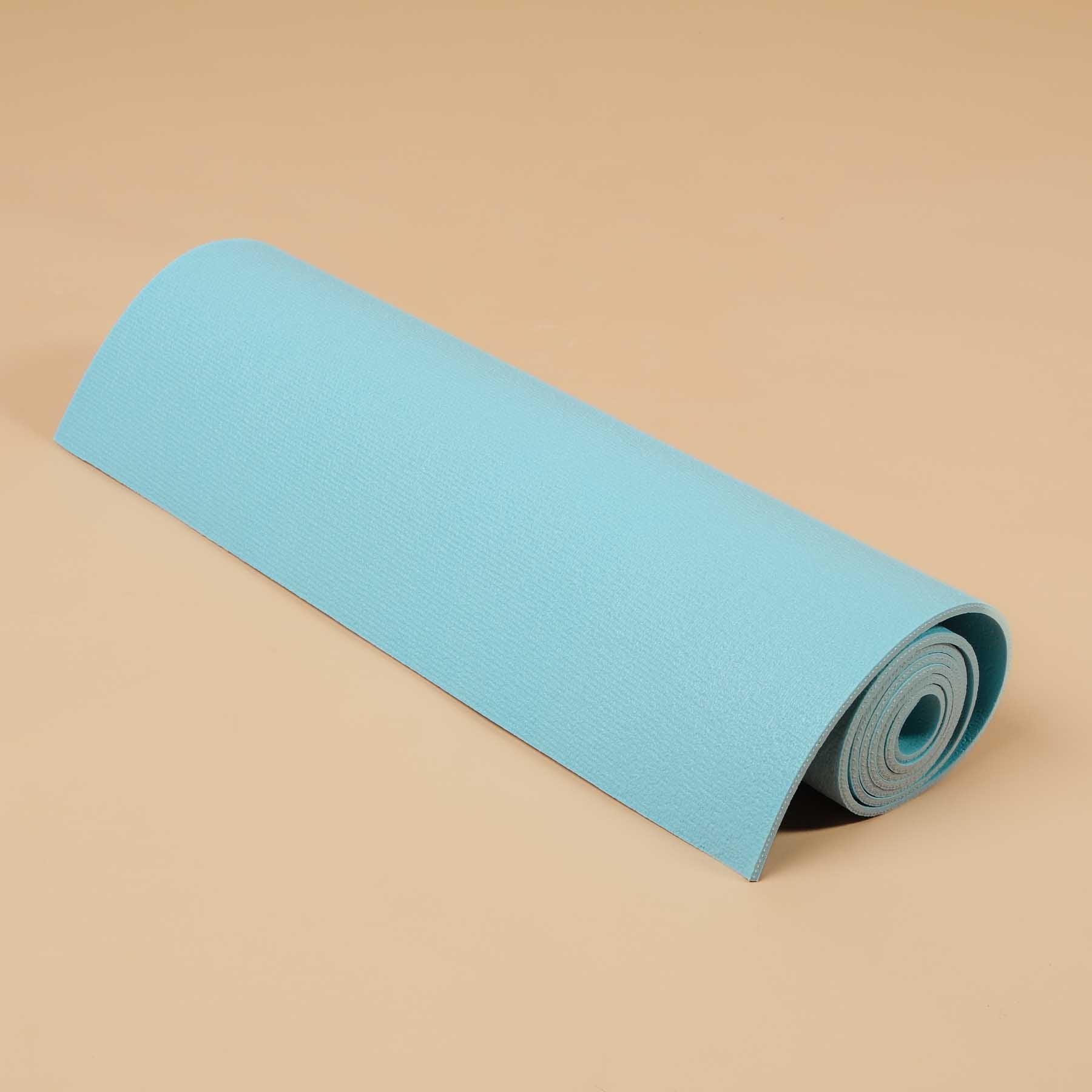 Tappetino yoga da studio in PVC azzurro