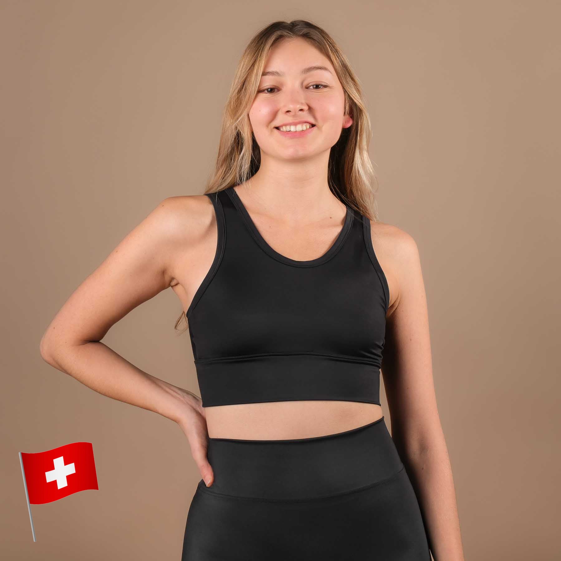 Top sportivo Eco Mare Yoga Top nero