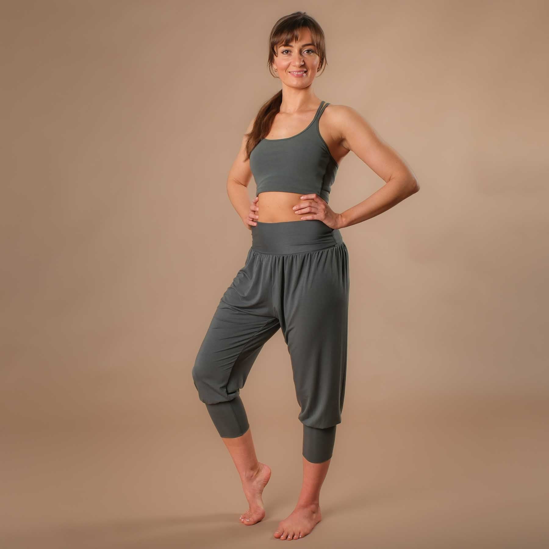 Crop top Joy con spalline incrociate smeraldo