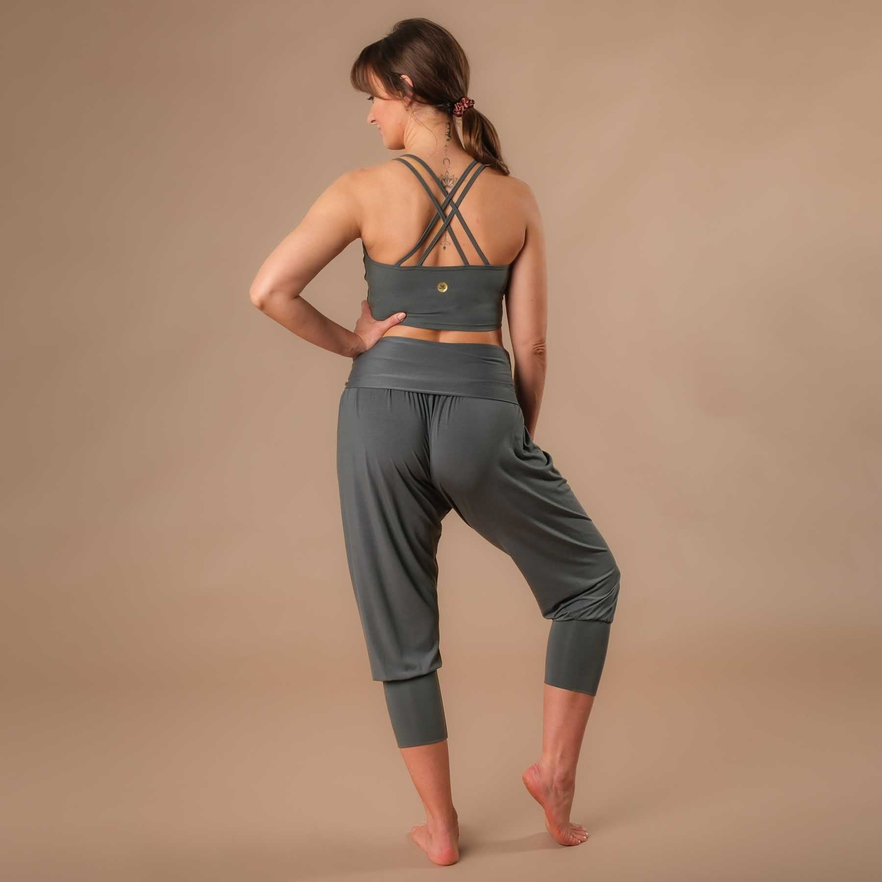 Crop top Joy con spalline incrociate smeraldo