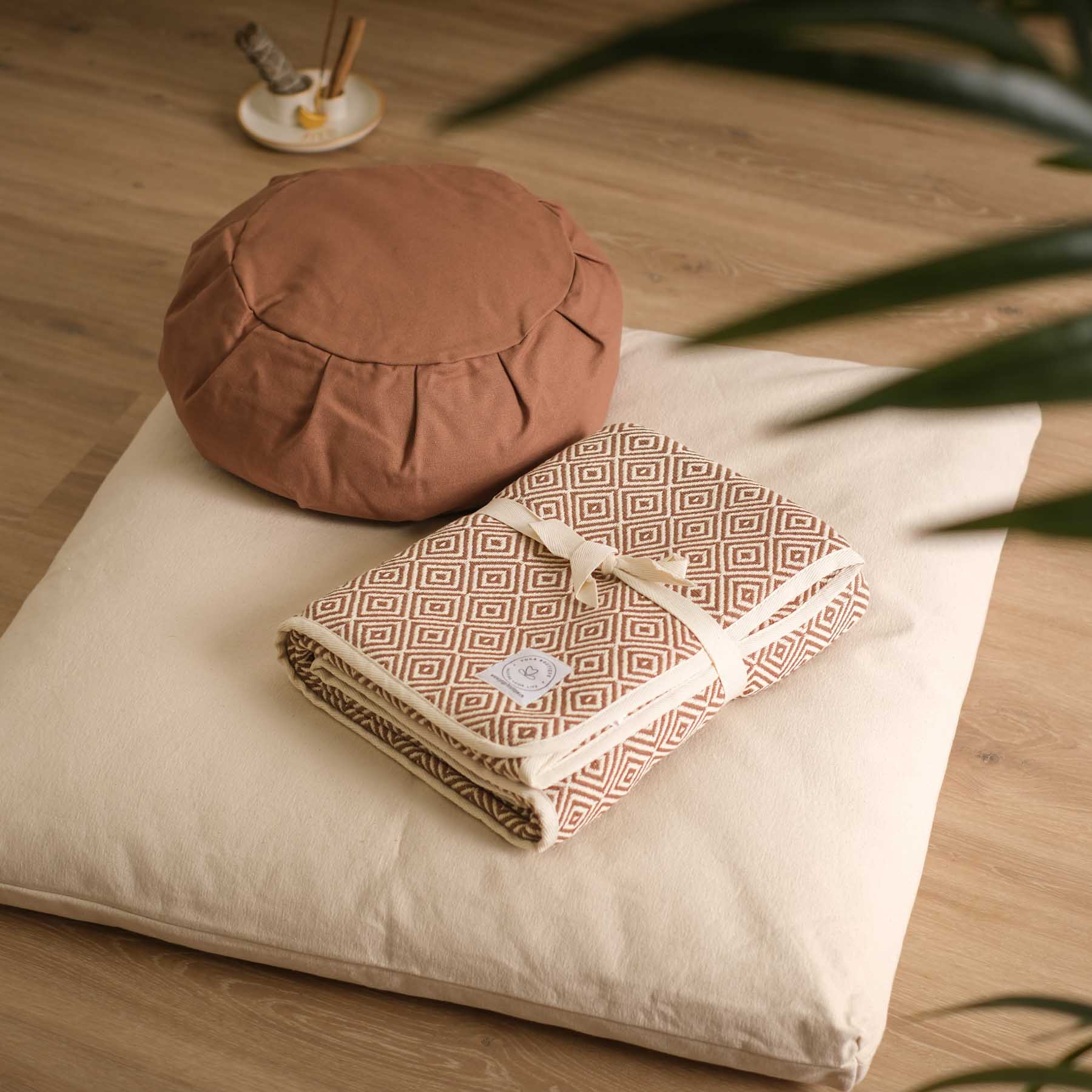 Tappetino da meditazione Zabuton Tappetino da meditazione in cotone bianco naturale