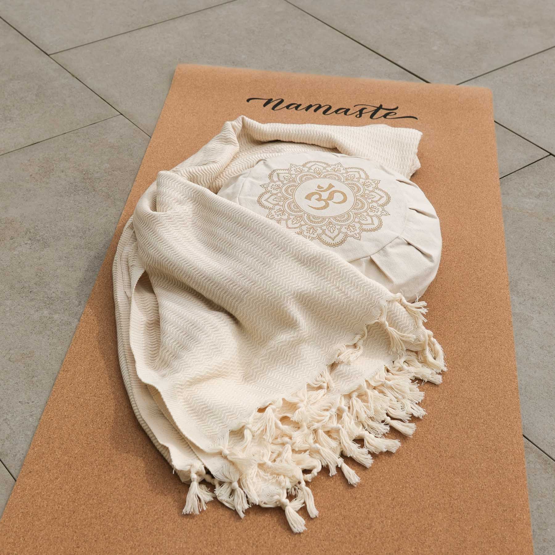 Coperta yoga Relax in cotone organico sabbia