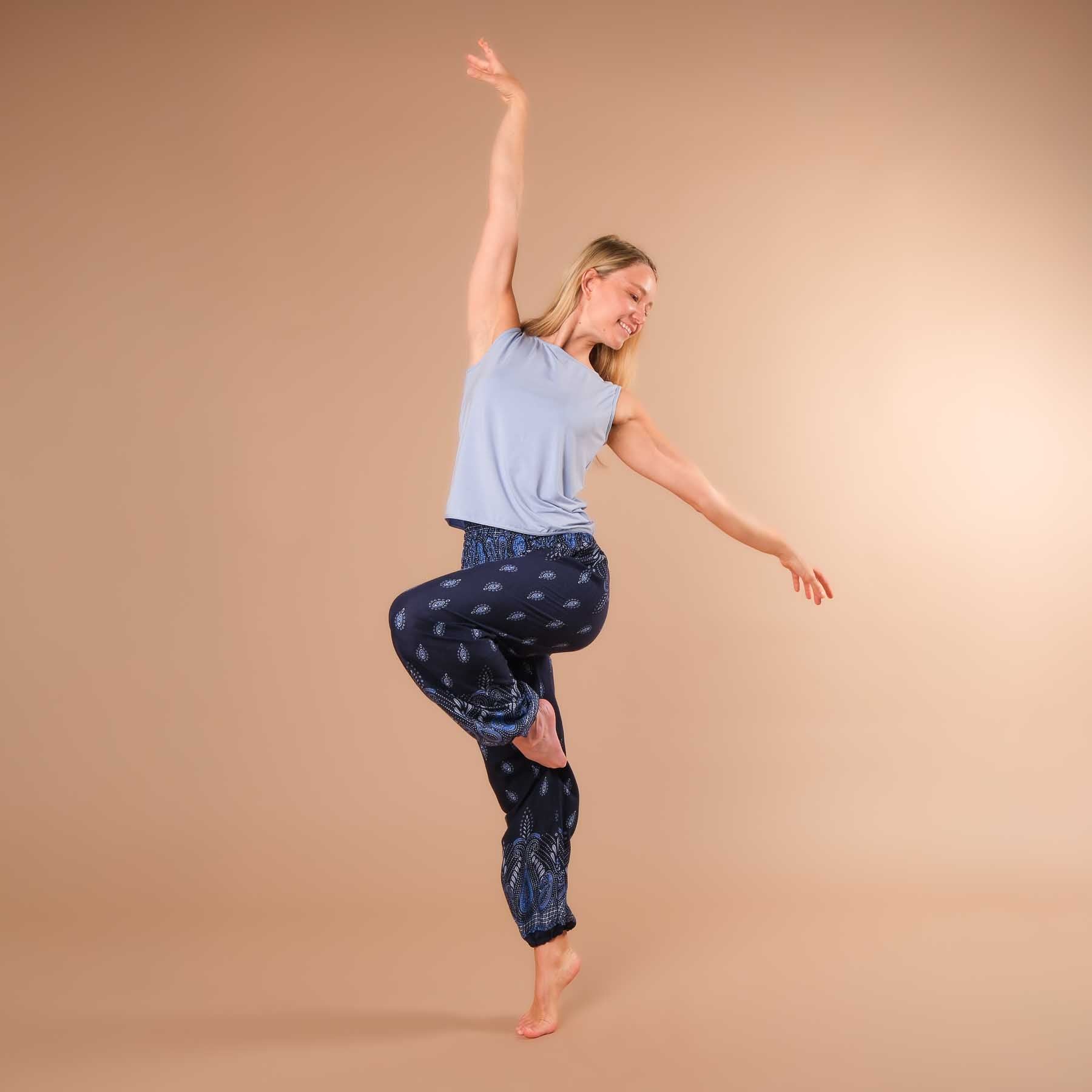 Pantaloni harem da yoga Bliss navy