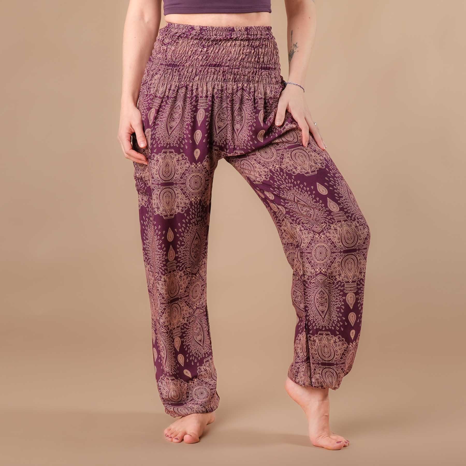 Pantaloni harem da yoga Dream plum