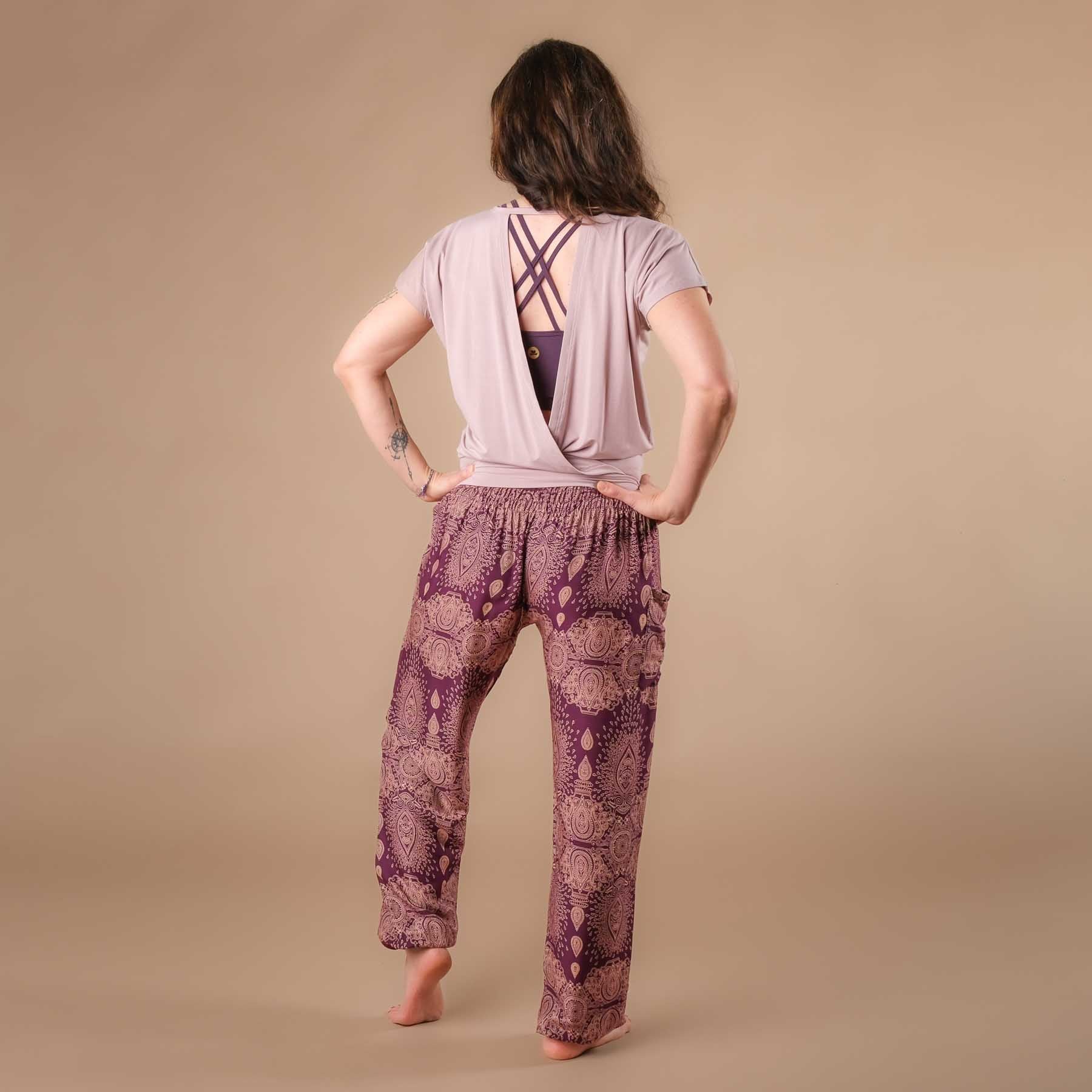 Pantaloni harem da yoga Dream plum