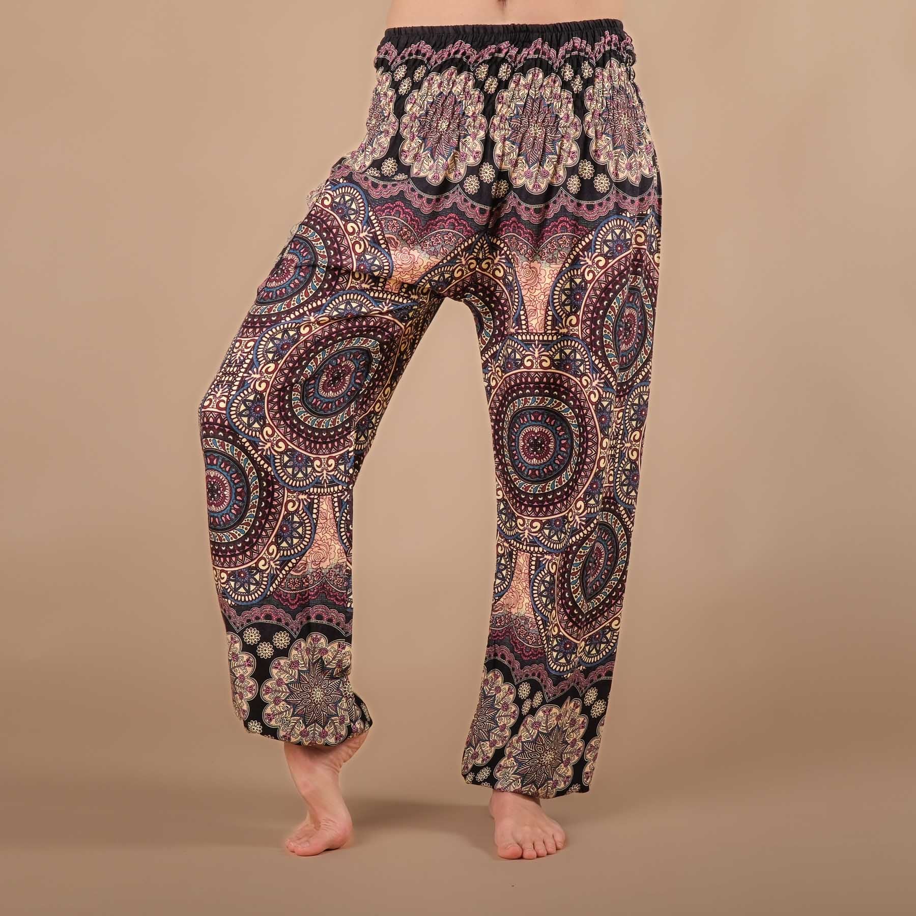Pantaloni harem yoga Fantasy plum