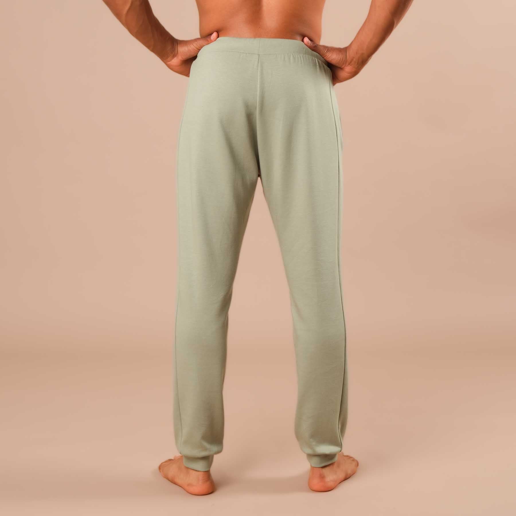 Pantaloni da yoga jogging da uomo, pantaloni della tuta verde giada