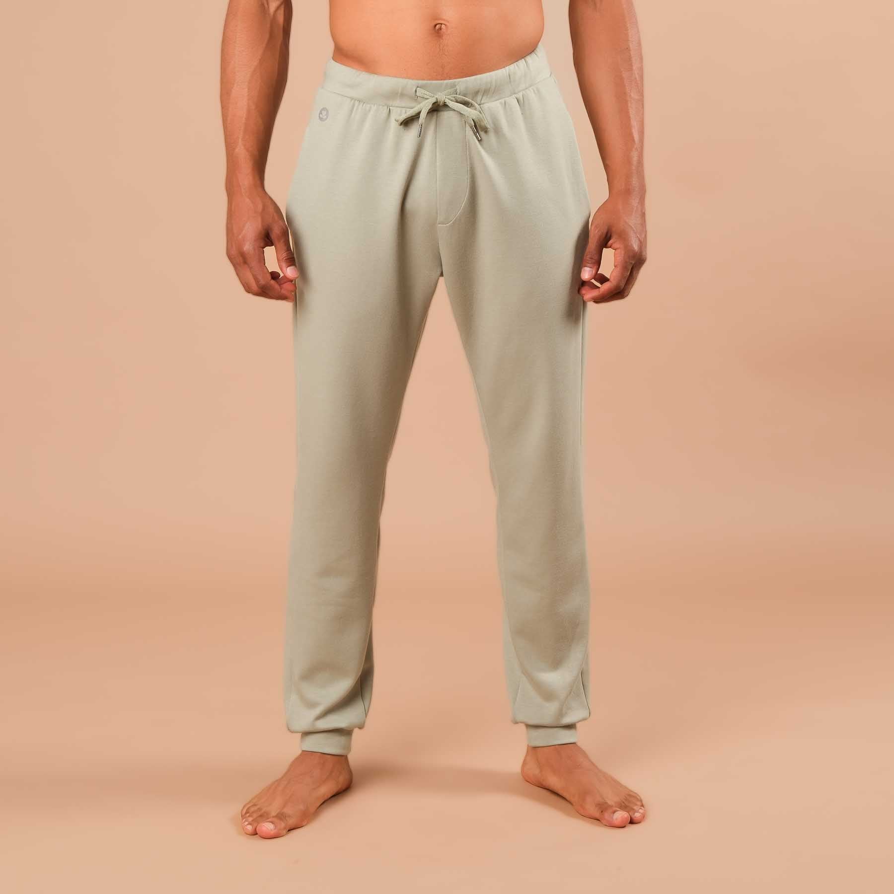 Pantaloni da yoga jogging da uomo, pantaloni della tuta verde giada