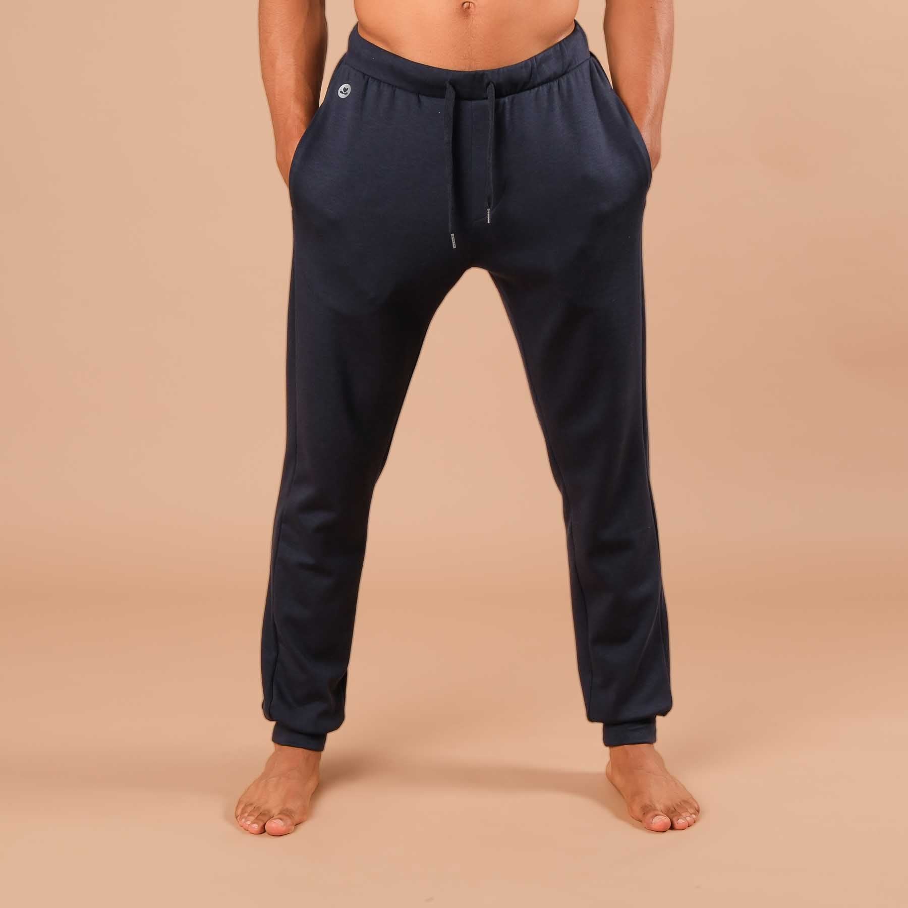 Pantaloni da jogging per lo yoga da uomo, pantaloni della tuta, navy