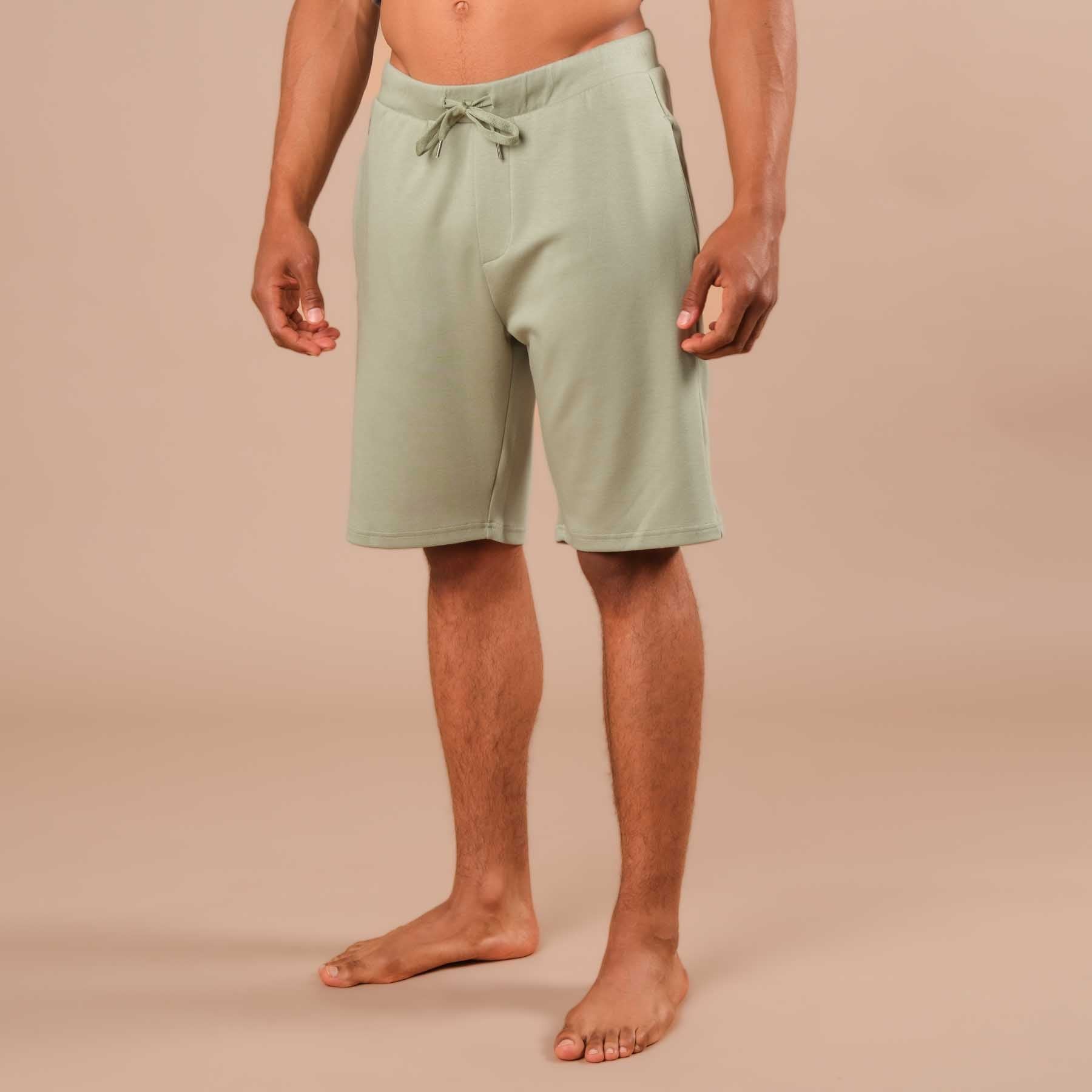 Pantaloncini da yoga da uomo verde giada