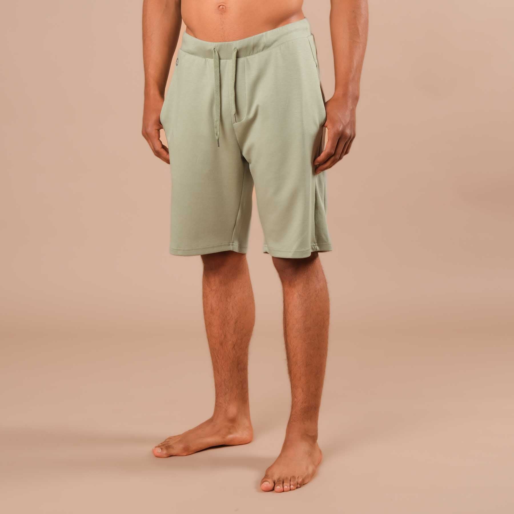Pantaloncini da yoga da uomo verde giada