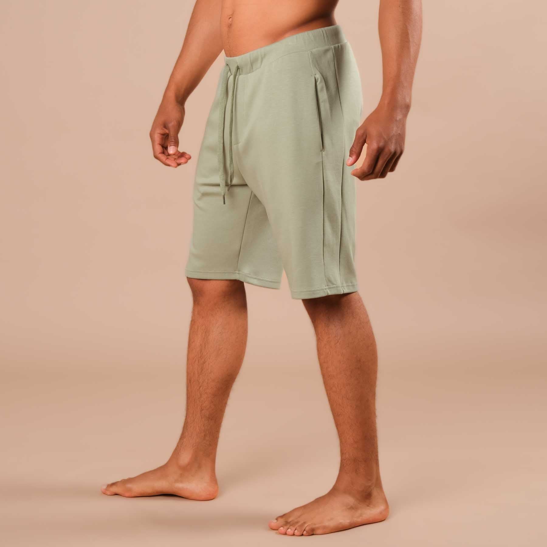 Pantaloncini da yoga da uomo verde giada
