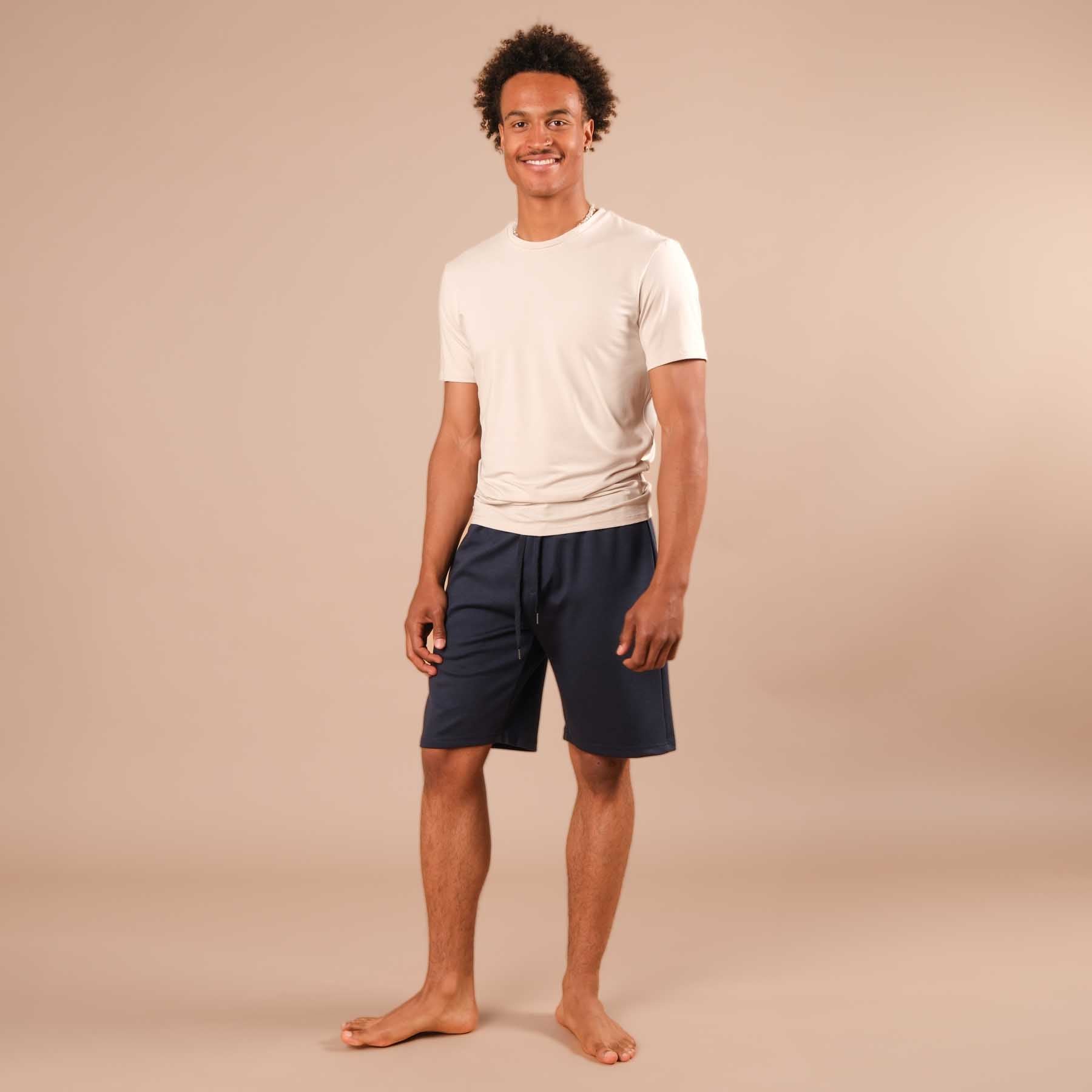 Pantaloncini da yoga da uomo blu