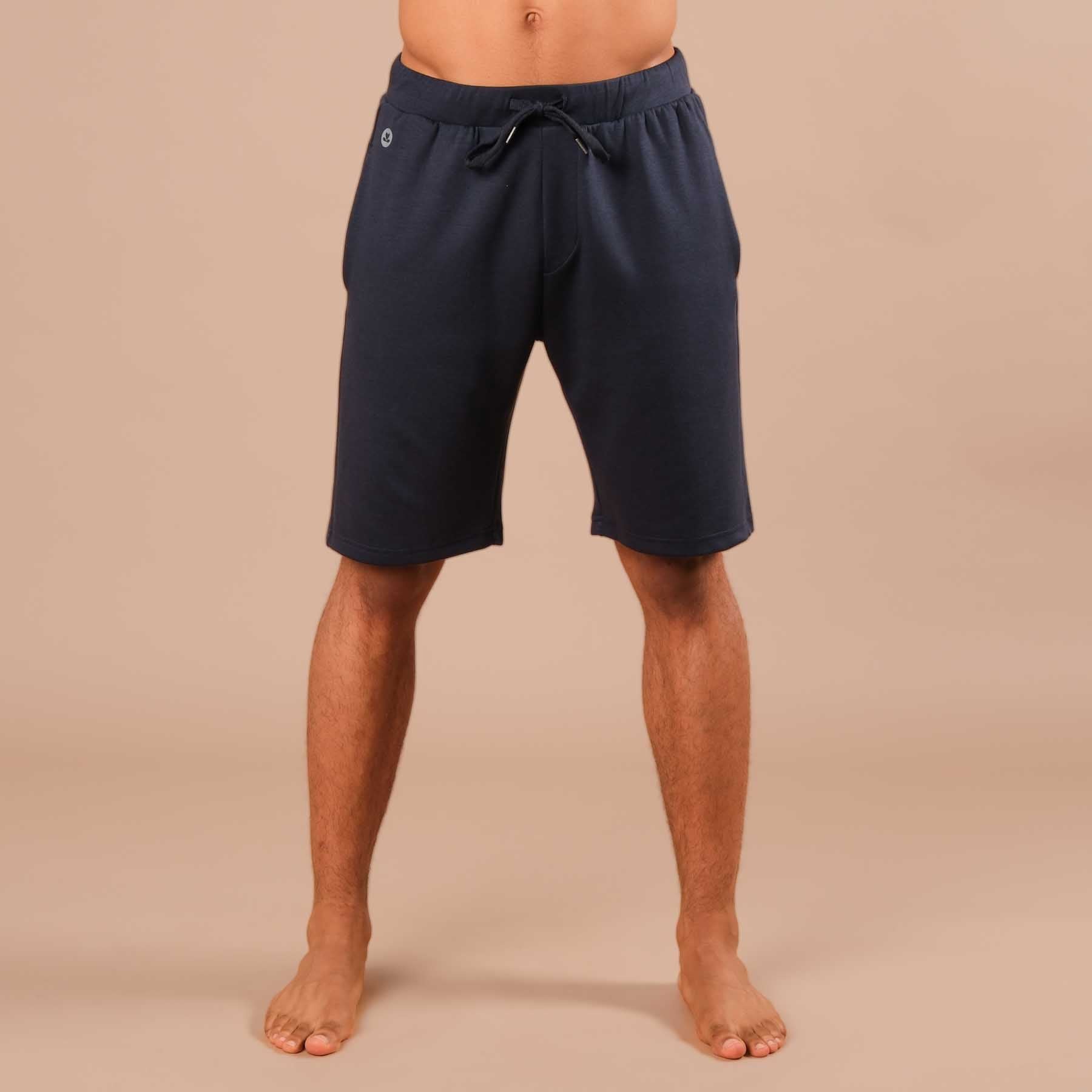 Pantaloncini da yoga da uomo blu