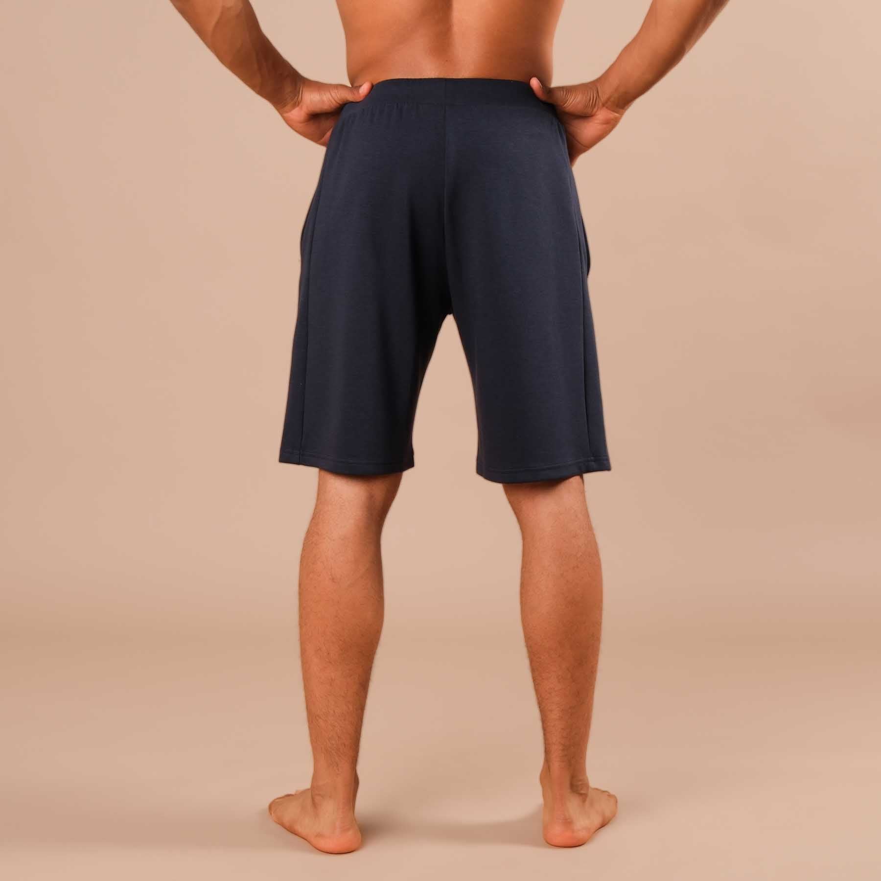 Pantaloncini da yoga da uomo blu