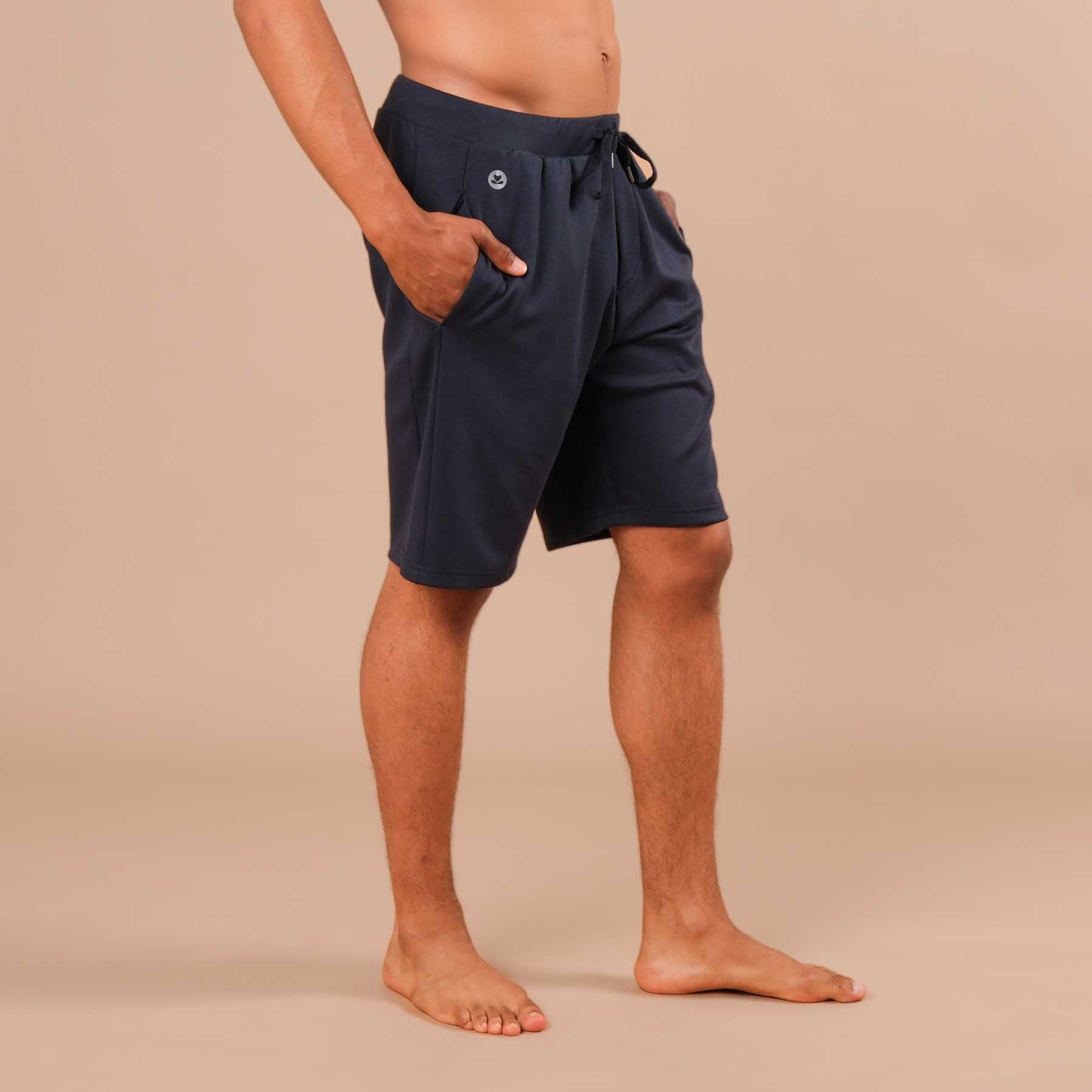 Pantaloncini da yoga da uomo blu