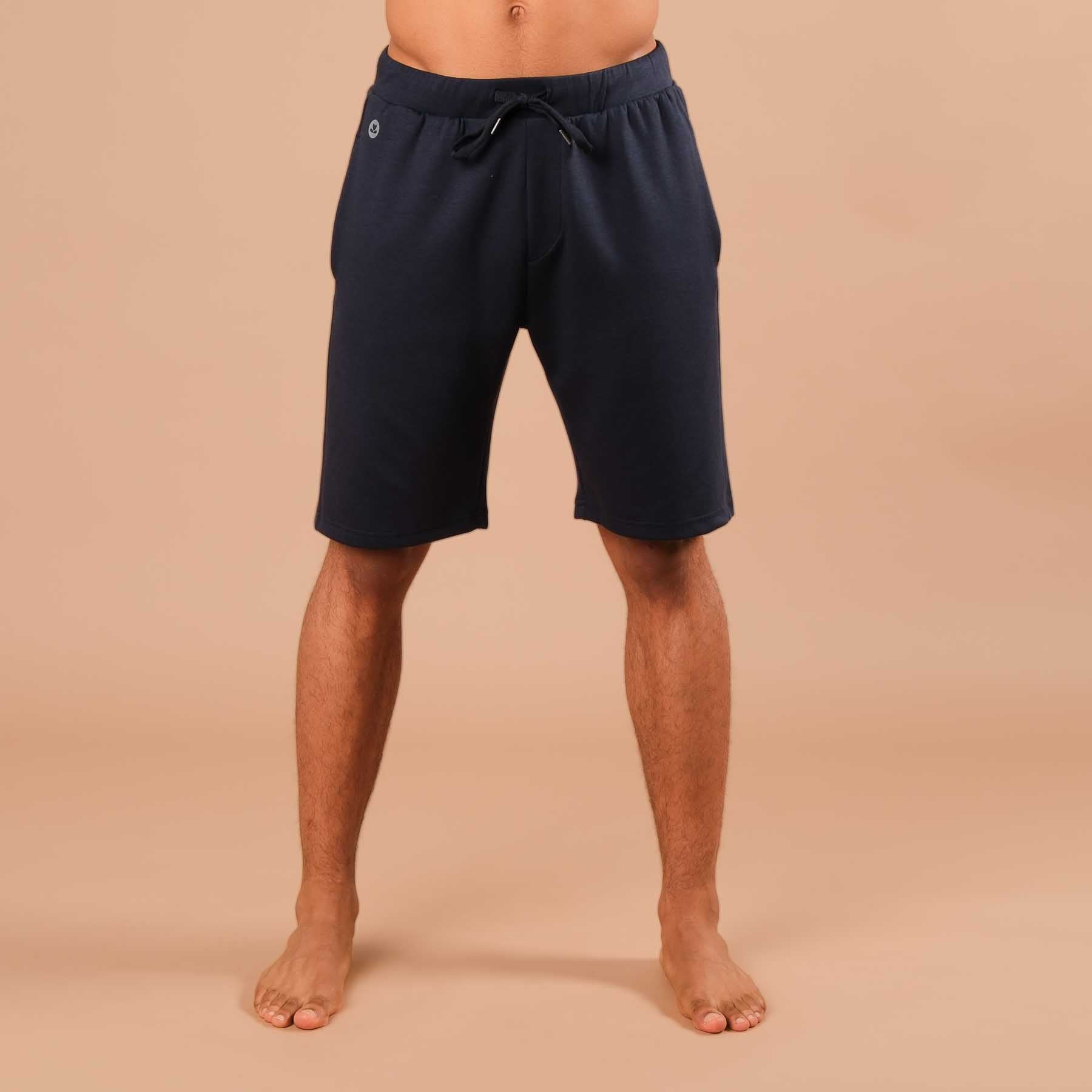 Pantaloncini da yoga da uomo blu