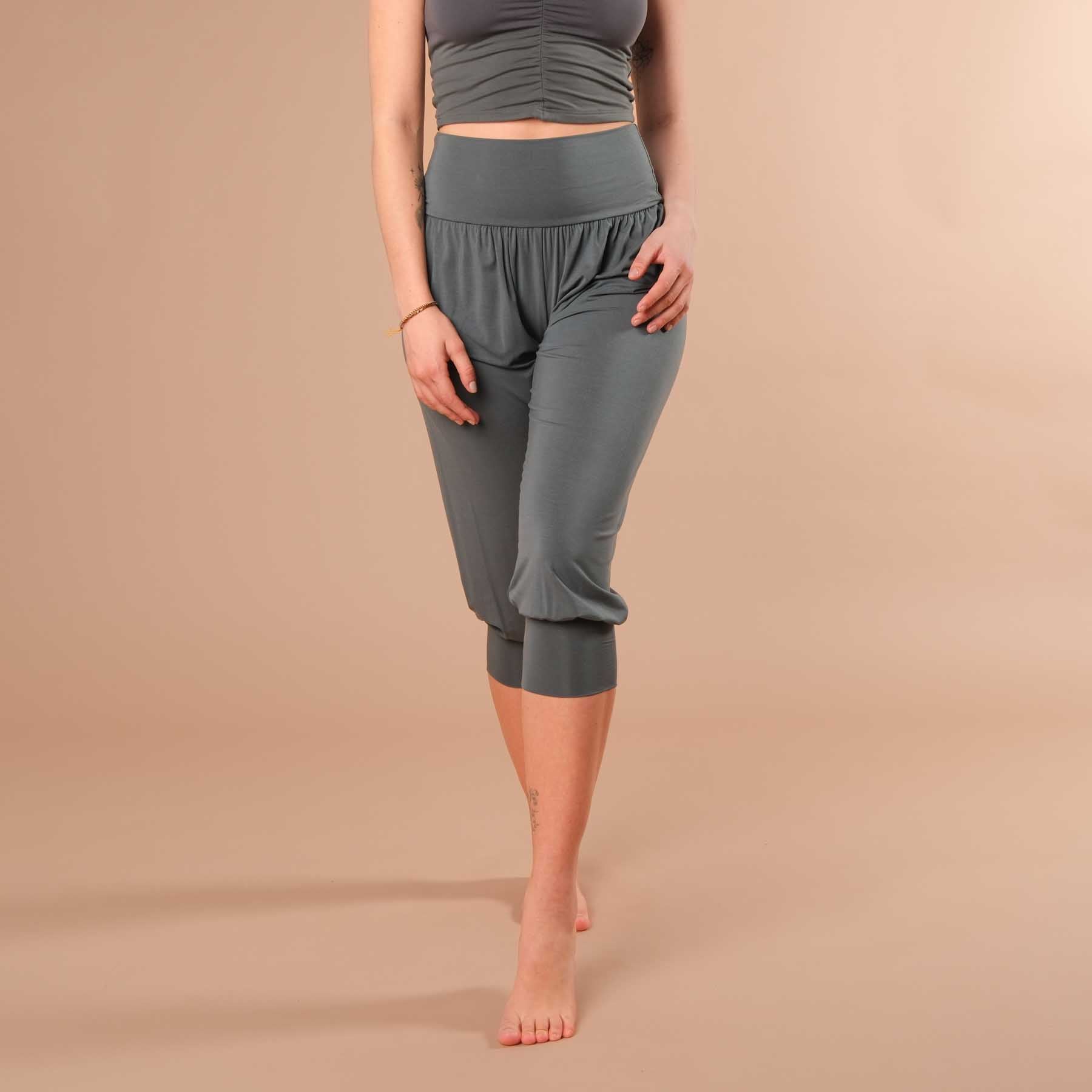 Pantaloni da yoga Goa 3/4 (Capri) smeraldo
